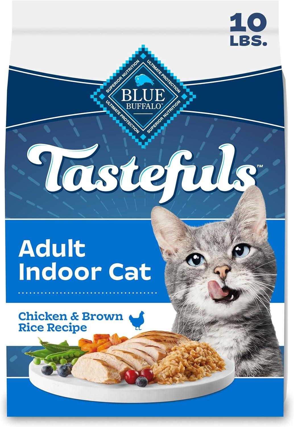 imageBlue Buffalo Tastefuls Natural Dry Food for Adult Indoor Cats Chicken amp Brown Rice Recipe 15lb BagChicken Brown Rice