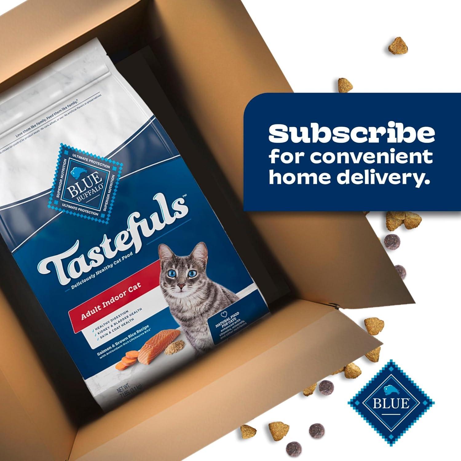 imageBlue Buffalo Tastefuls Natural Dry Food for Adult Indoor Cats Chicken amp Brown Rice Recipe 15lb BagSalmon Brown Rice