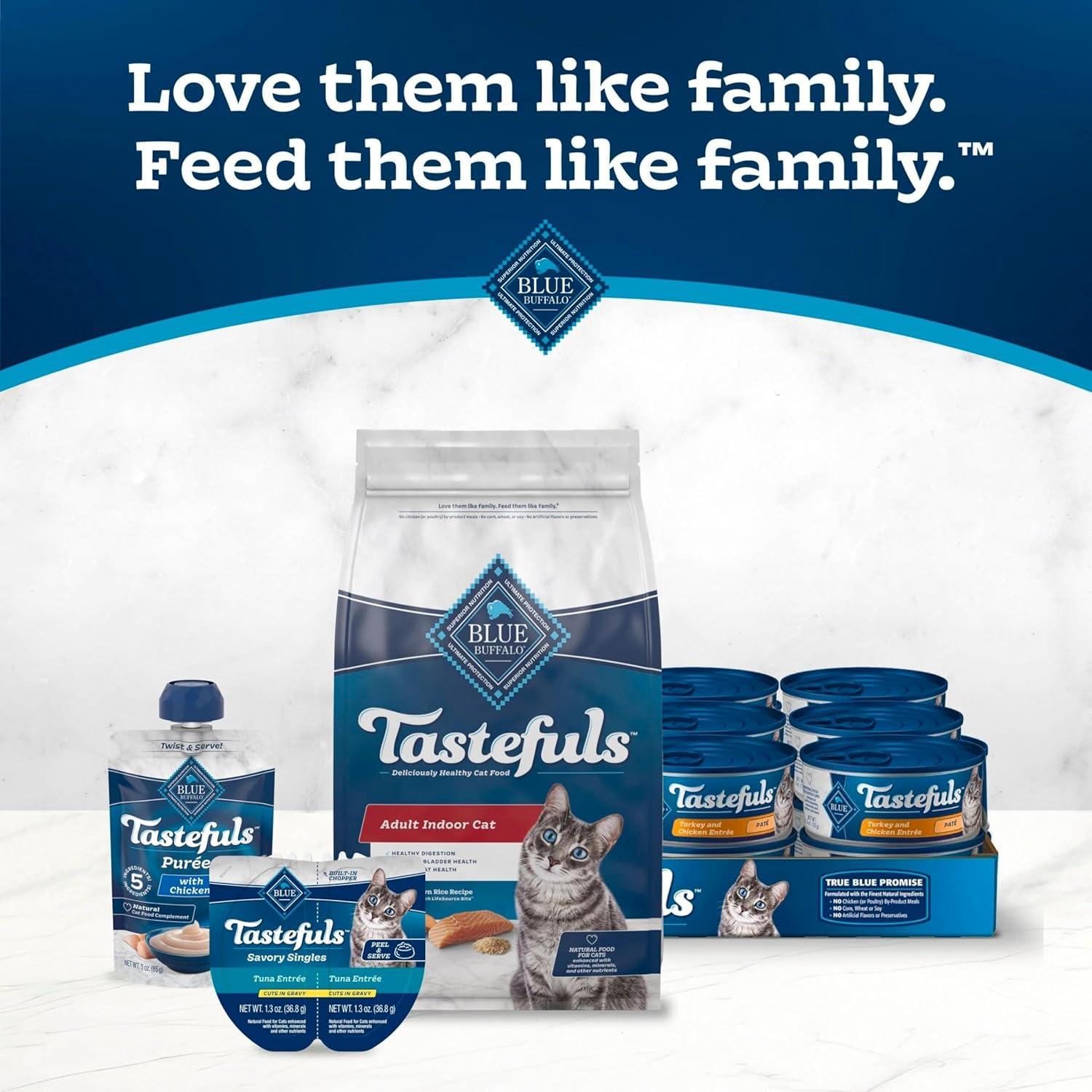imageBlue Buffalo Tastefuls Natural Dry Food for Adult Indoor Cats Chicken amp Brown Rice Recipe 15lb BagSalmon Brown Rice