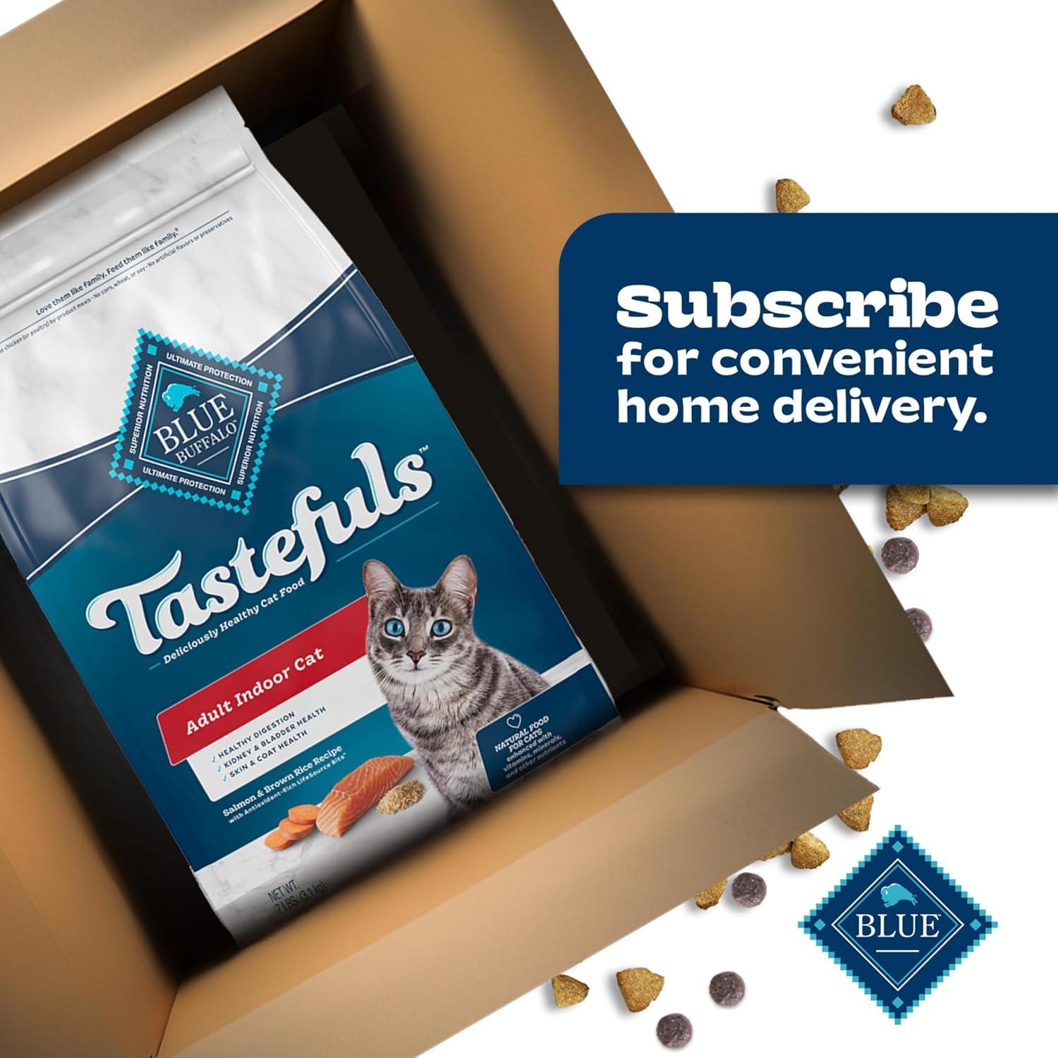 imageBlue Buffalo Tastefuls Natural Dry Food for Adult Indoor Cats Chicken amp Brown Rice Recipe 15lb BagSalmon Brown Rice