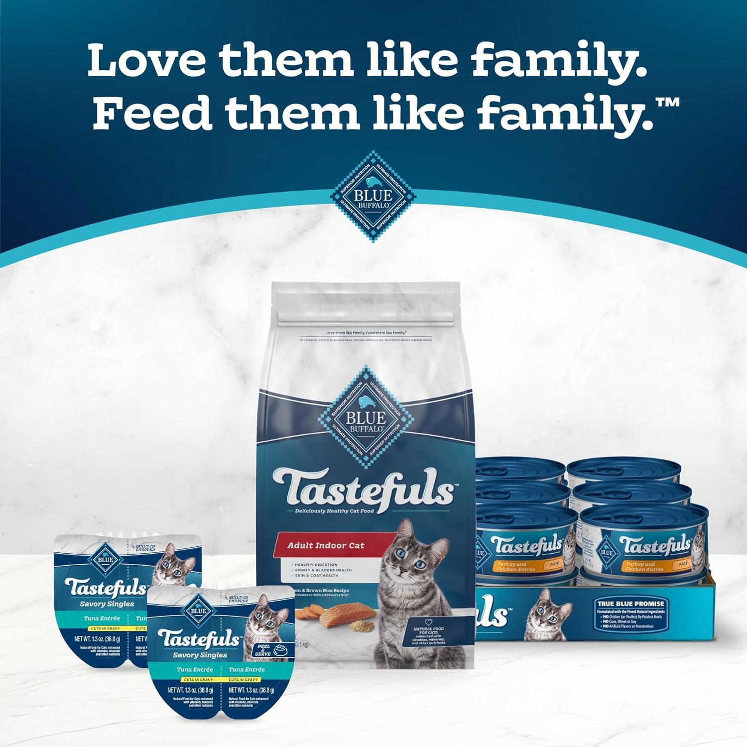 imageBlue Buffalo Tastefuls Natural Dry Food for Adult Indoor Cats Chicken amp Brown Rice Recipe 15lb BagSalmon Brown Rice