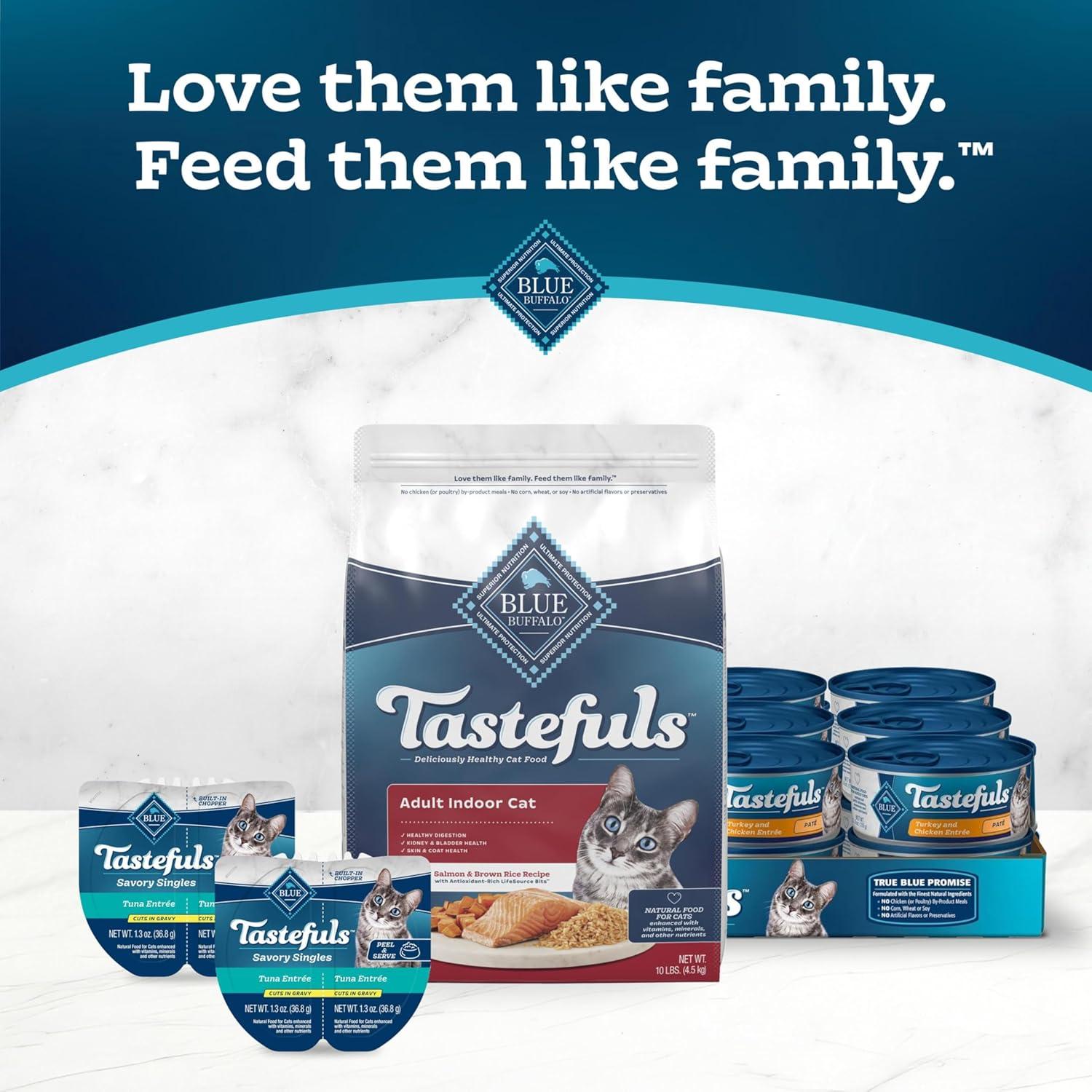 imageBlue Buffalo Tastefuls Natural Dry Food for Adult Indoor Cats Chicken amp Brown Rice Recipe 15lb BagSalmon Brown Rice