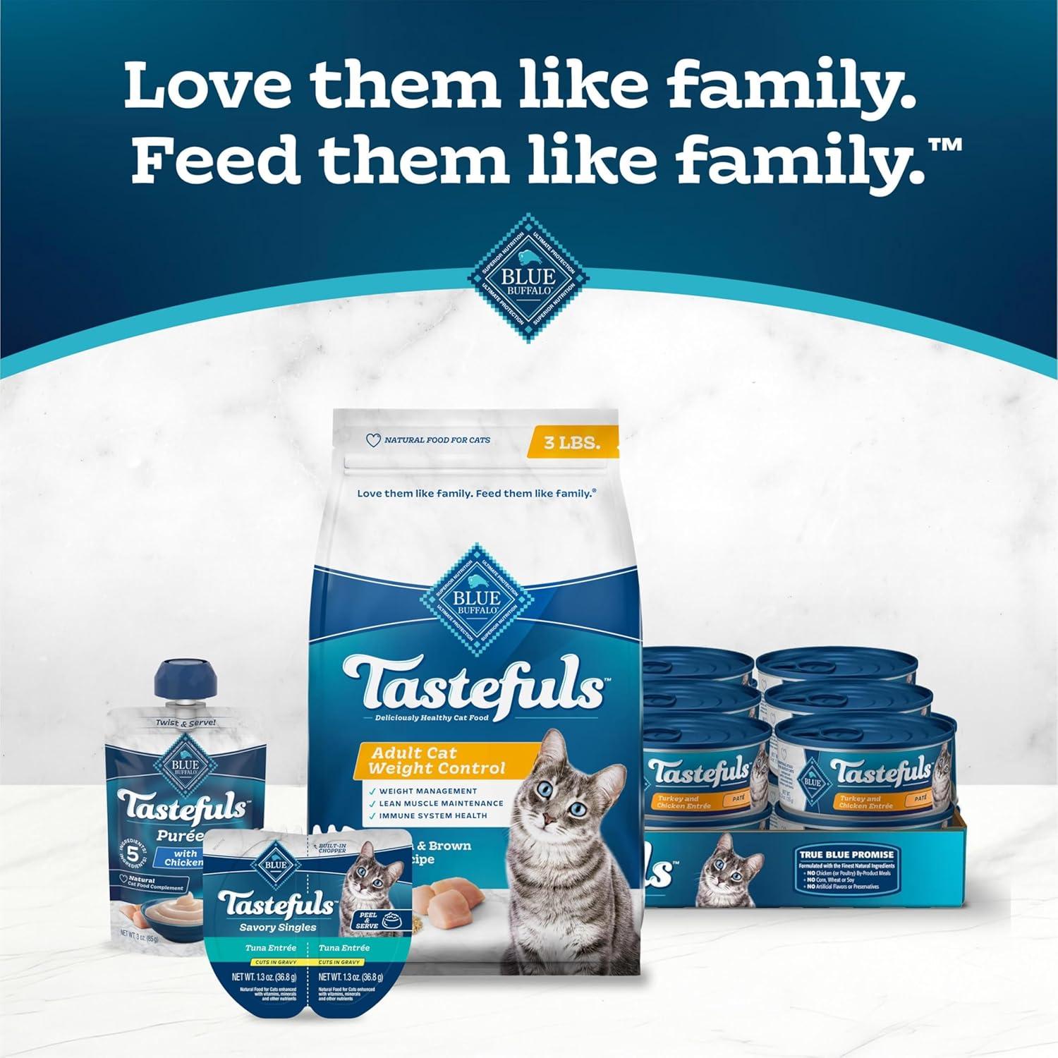 imageBlue Buffalo Tastefuls Natural Food for Adult Cats Weight Control 15lb BagChicken Brown Rice