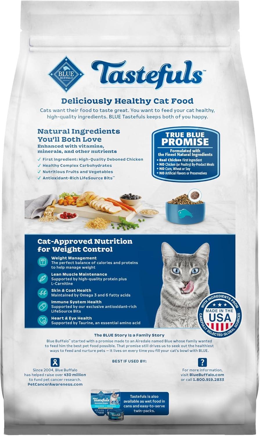 imageBlue Buffalo Tastefuls Natural Food for Adult Cats Weight Control 15lb BagWeight Control Chicken Brown Rice