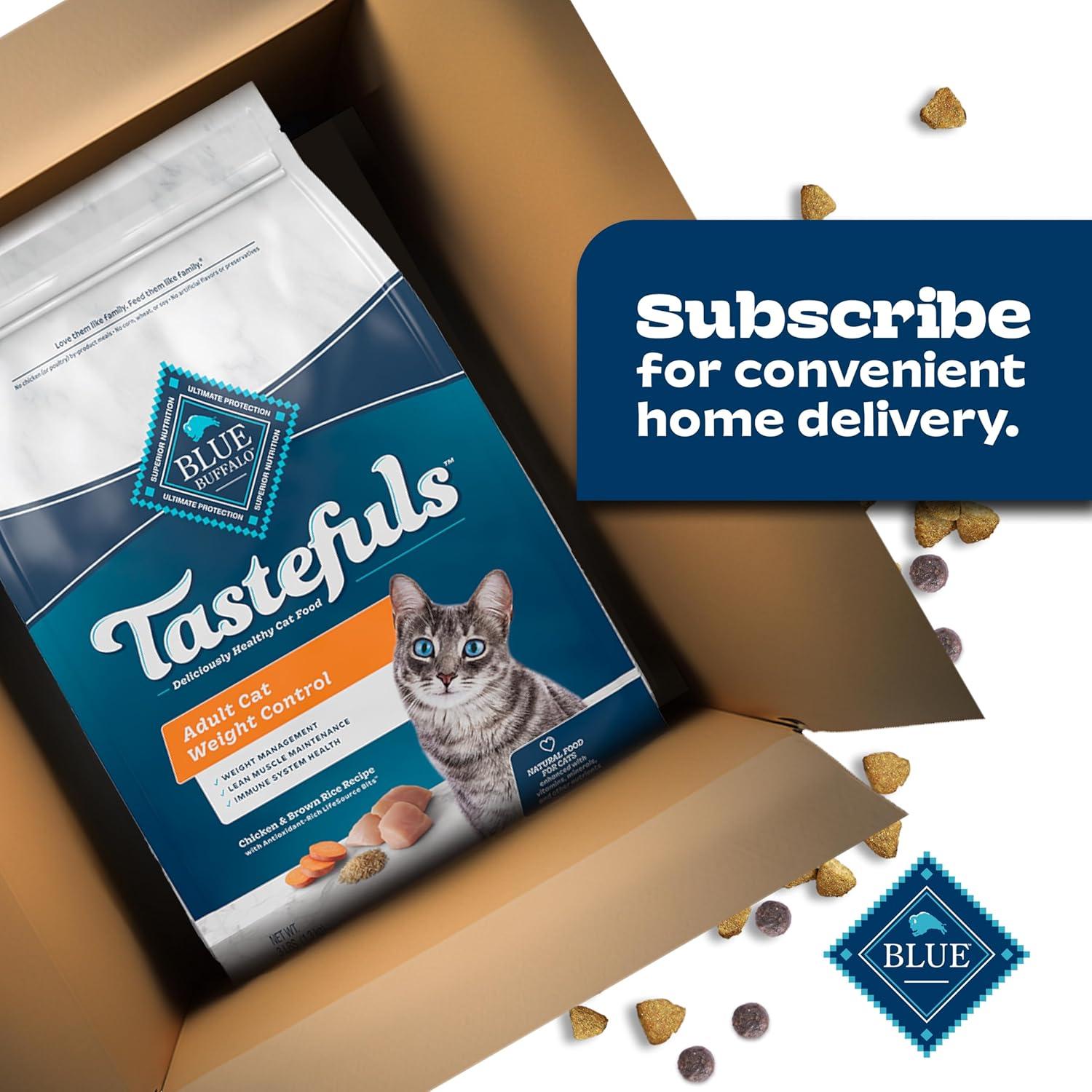 imageBlue Buffalo Tastefuls Natural Food for Adult Cats Weight Control 15lb BagWeight Control Chicken Brown Rice