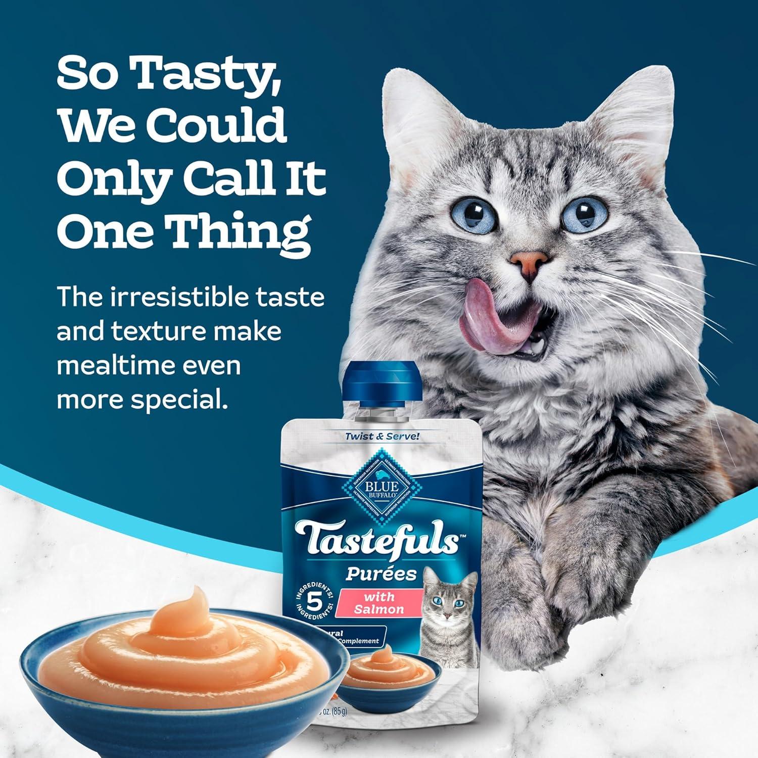 imageBlue Buffalo Tastefuls Pures Variety Pack Natural Cat Food Complement Resealable Twist Cap Pouches Chicken and Tuna 3oz 12 Count 6 of Each FlavorSalmon