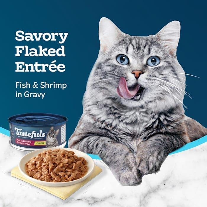imageBlue Buffalo Tastefuls Wet Cat Food Pat Variety Pack Chicken Turkey amp Chicken Ocean Fish amp Tuna 55 oz Cans 12 CountFish