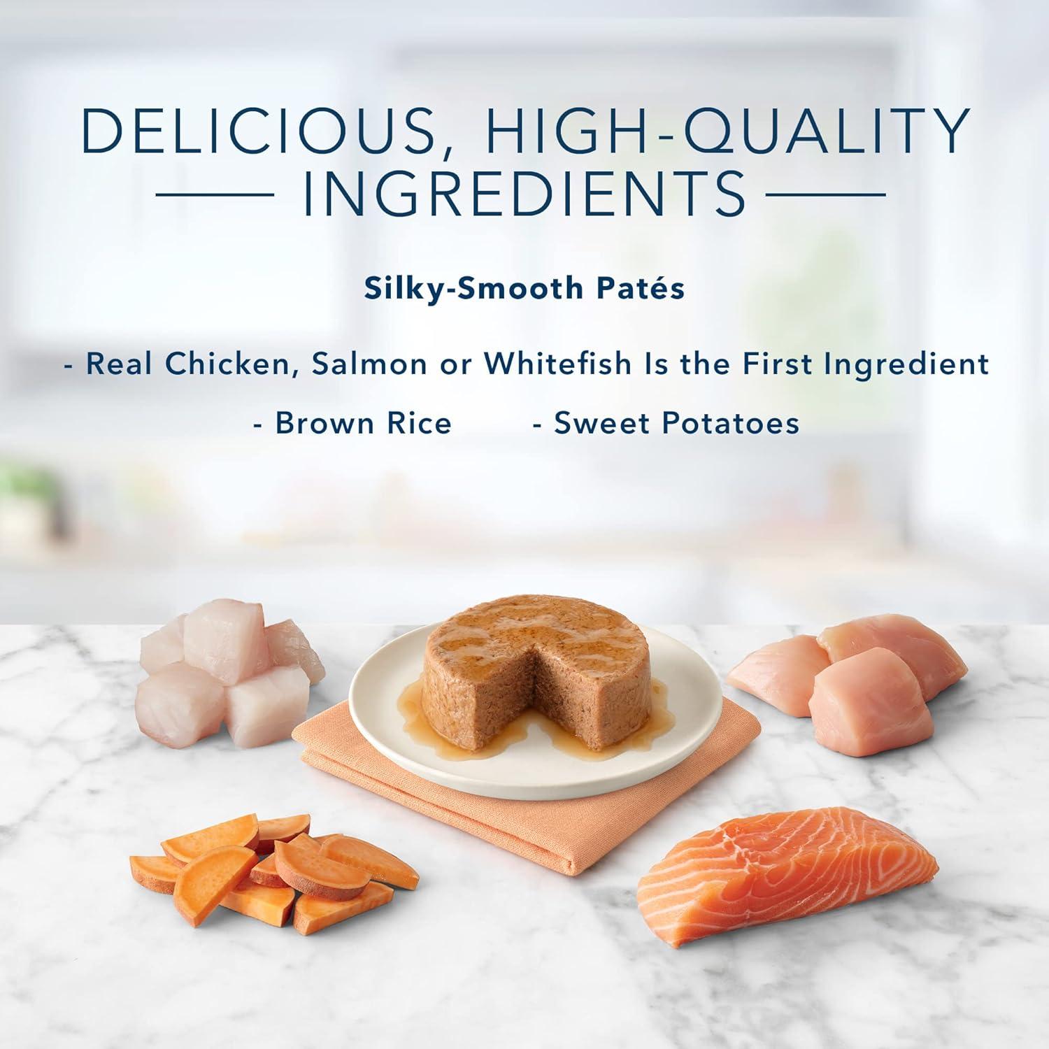 imageBlue Buffalo Tastefuls Wet Cat Food Pat Variety Pack Chicken Turkey amp Chicken Ocean Fish amp Tuna 55 oz Cans 12 CountSalmon Chicken Ocean Fish Tuna
