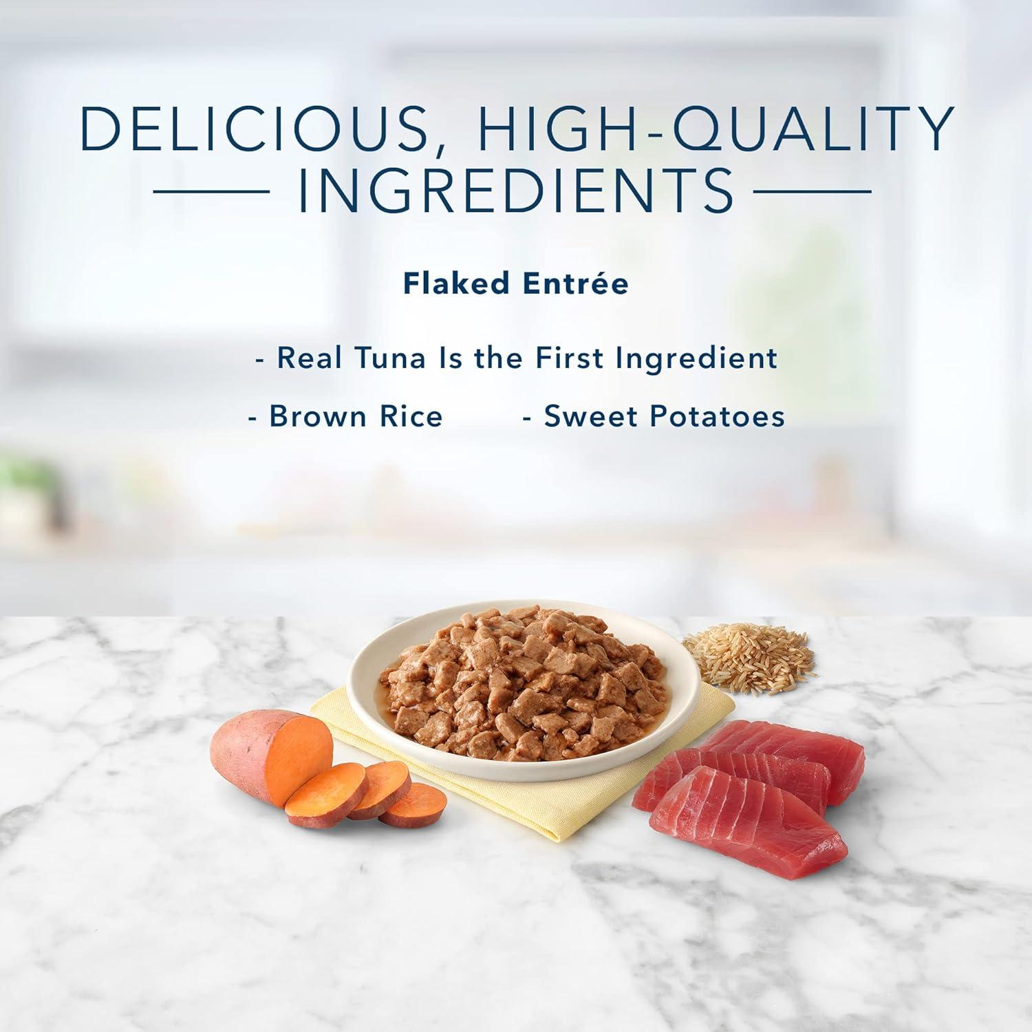 imageBlue Buffalo Tastefuls Wet Cat Food Pat Variety Pack Chicken Turkey amp Chicken Ocean Fish amp Tuna 55 oz Cans 12 CountTuna