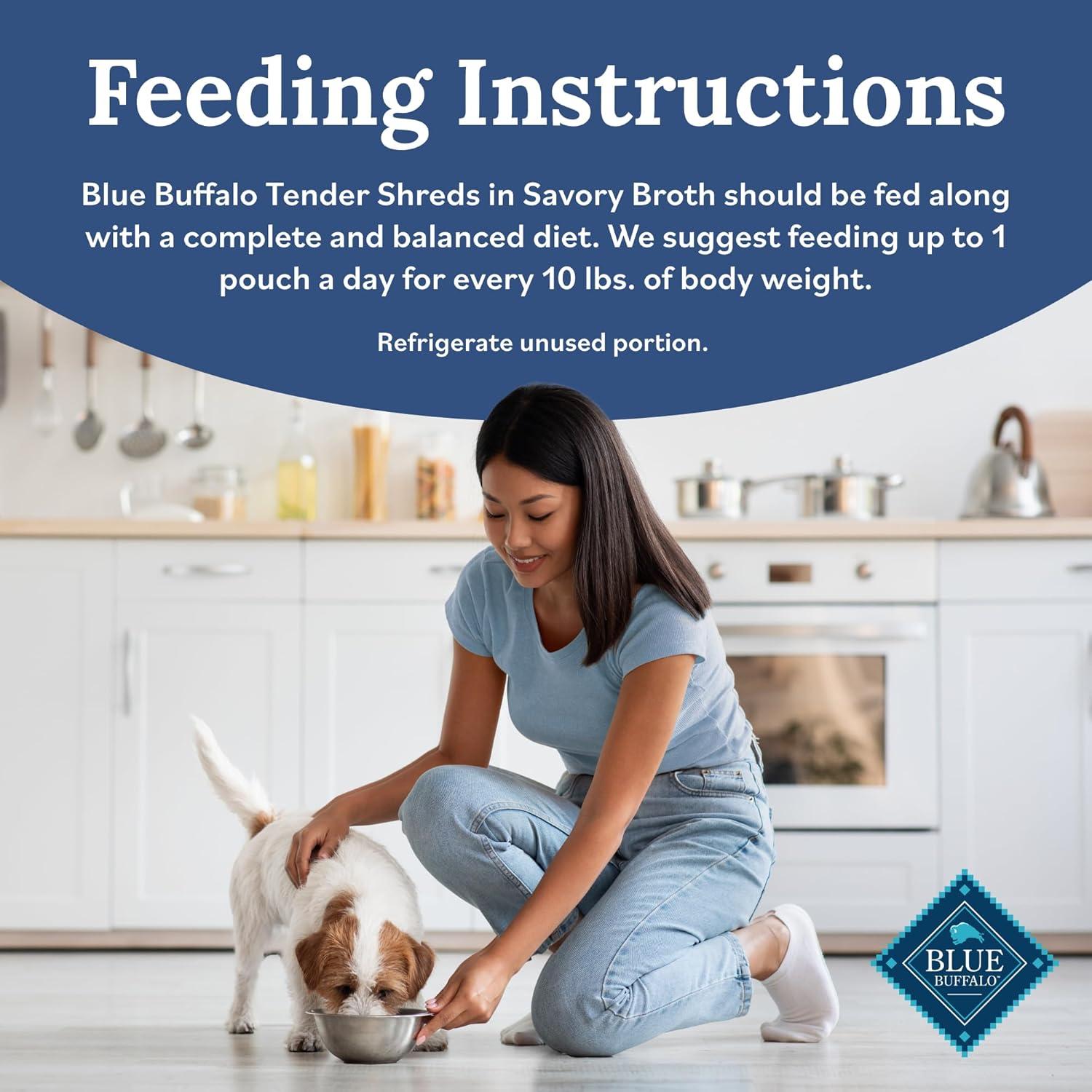 imageBlue Buffalo Tender Shreds Tasty Chicken Topper and Beef amp Chicken Topper Natural Dog Food Complement 25oz Pouch 12Count Variety PackChicken