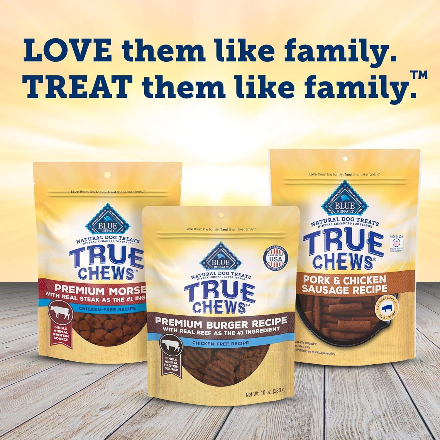 imageBlue Buffalo True Chews Dog Treats Made in the USA with Natural Ingredients Chicken Bacon Recipe 12oz BagBeef Burger
