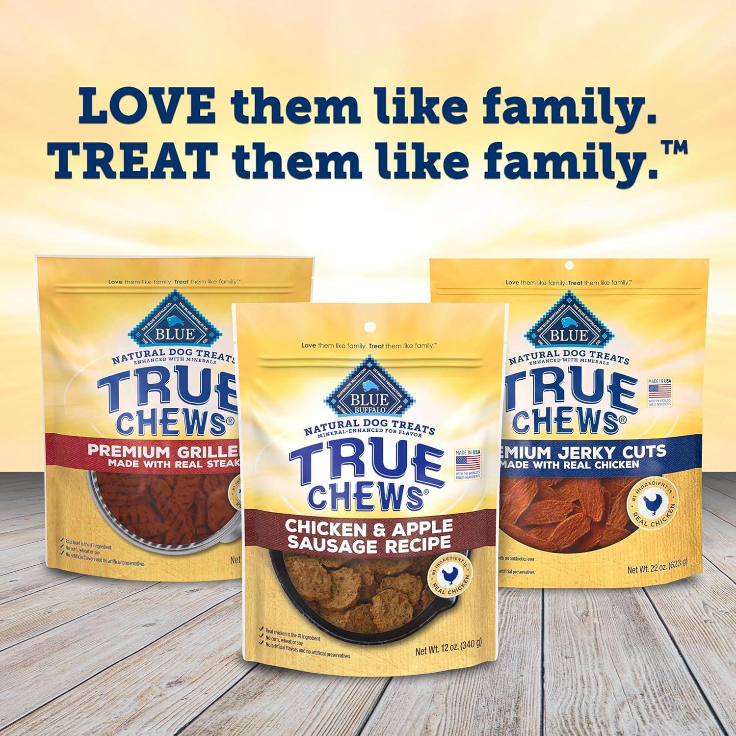 imageBlue Buffalo True Chews Dog Treats Made in the USA with Natural Ingredients Chicken and Apple Sausage Recipe 12oz BagChicken Apple