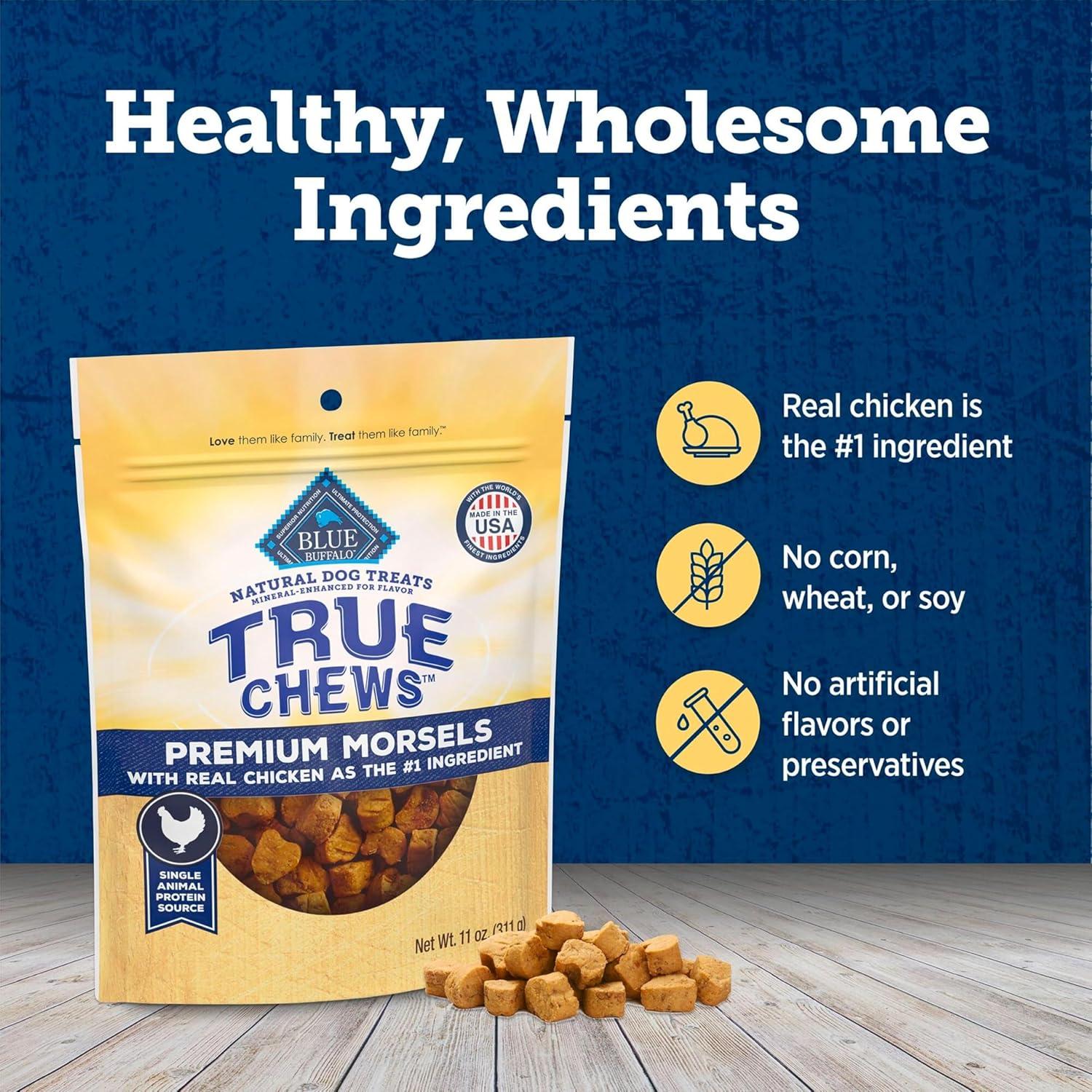 imageBlue Buffalo True Chews Premium Morsels Natural Dog Treats Chicken 11 oz BagChicken