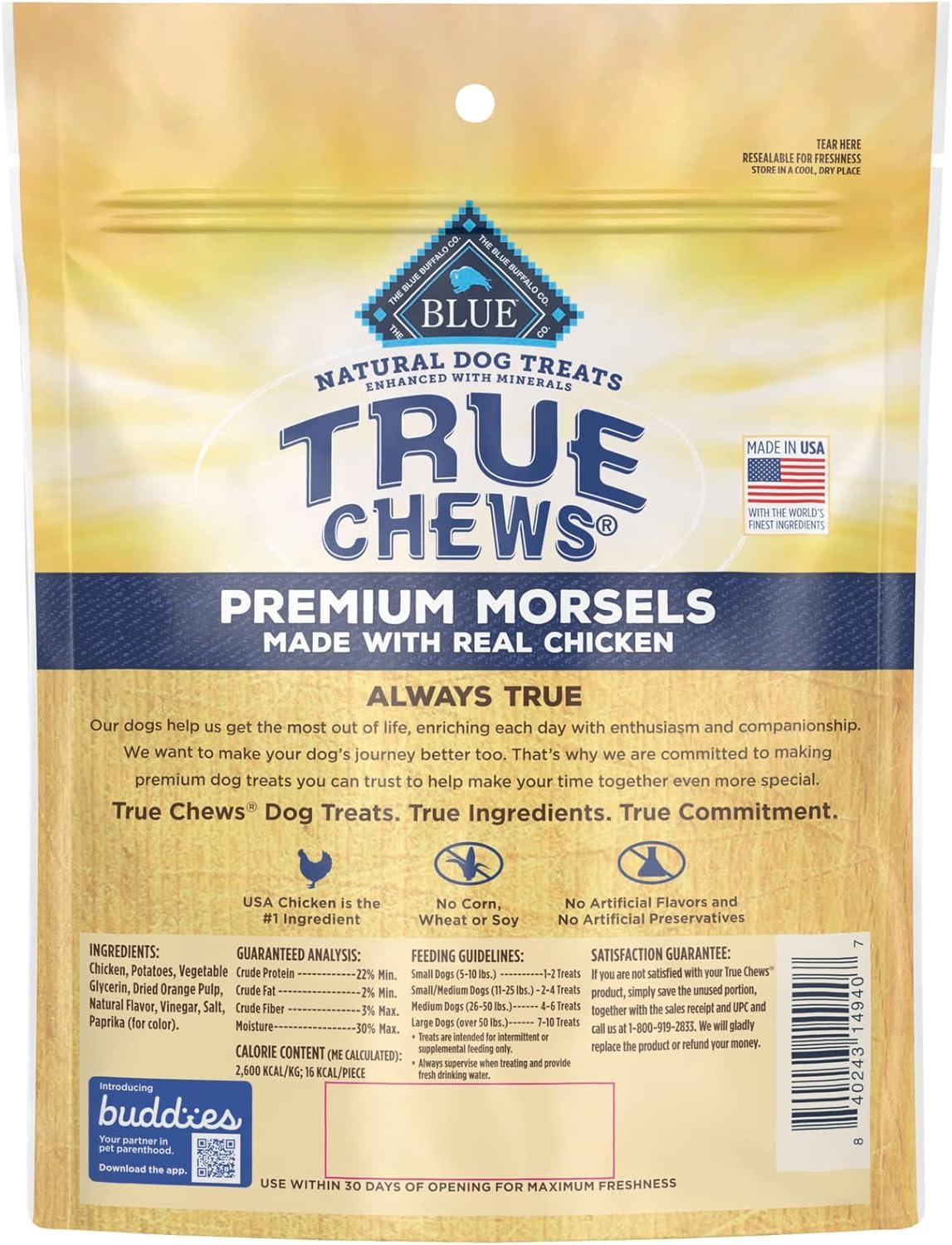 imageBlue Buffalo True Chews Premium Morsels Natural Dog Treats Chicken 11 oz BagChicken