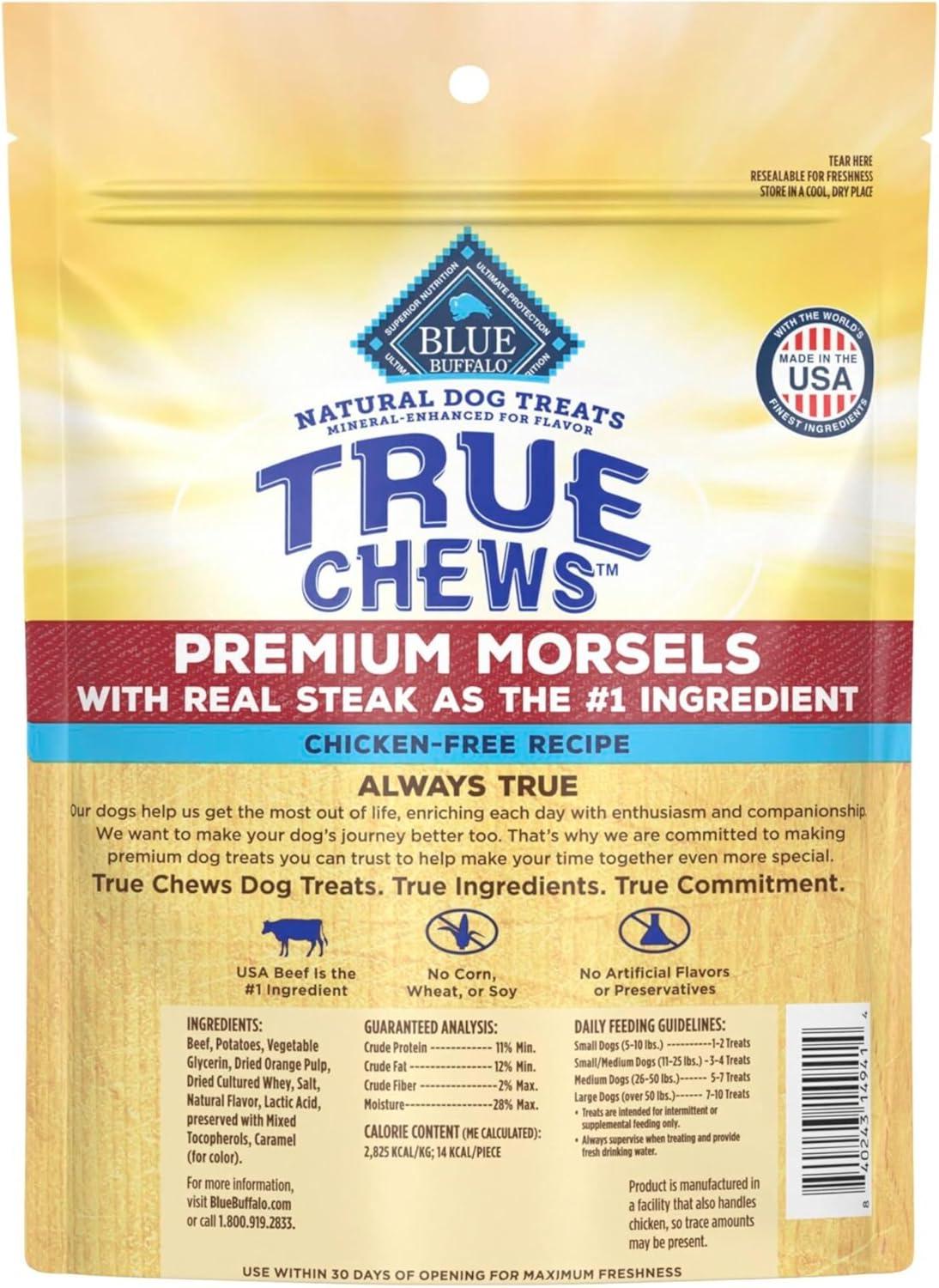imageBlue Buffalo True Chews Premium Morsels Natural Dog Treats Chicken 11 oz BagSteak