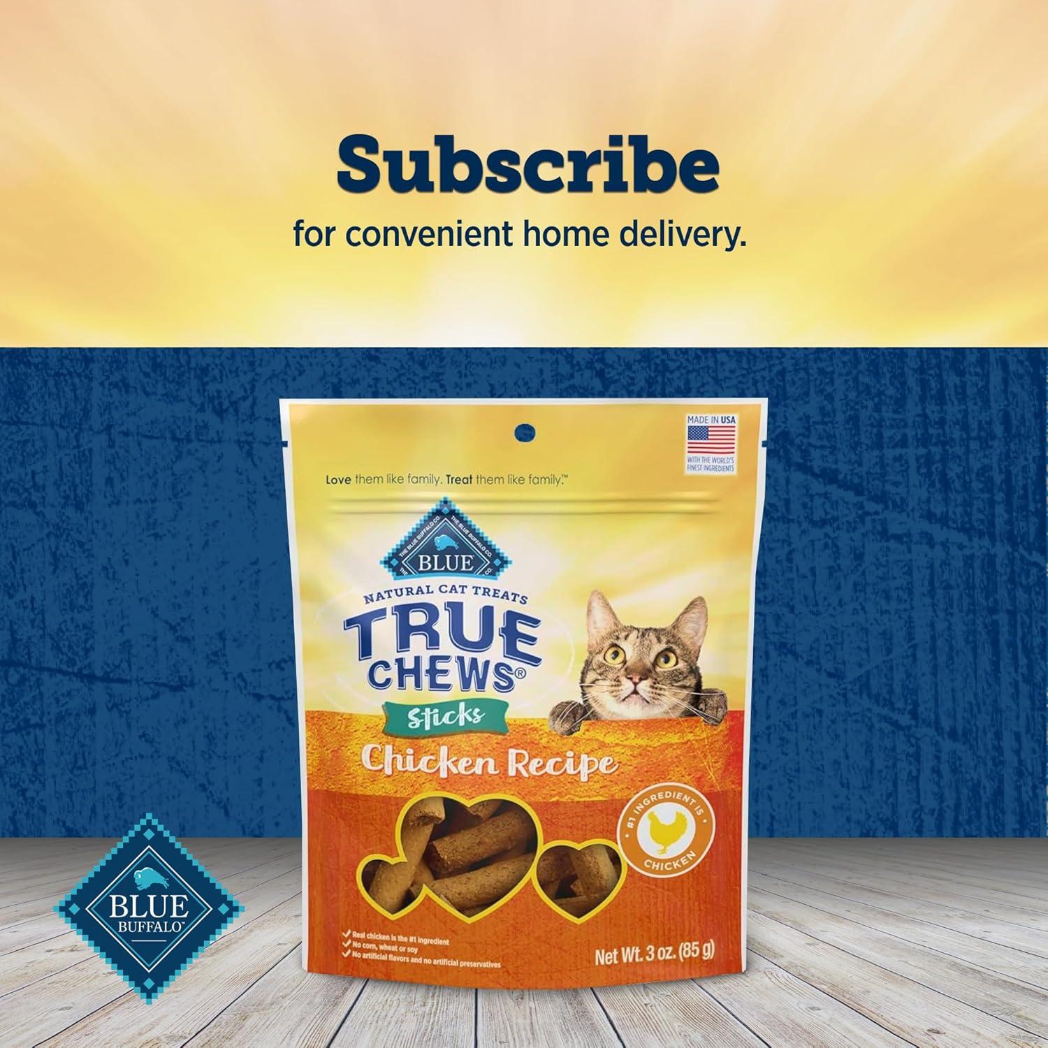 imageBlue Buffalo True Chews Sticks Natural Cat Treats Chicken Recipe Meaty amp Savory Treats Made in The USA 3oz Bag3 Ounce Pack of 1