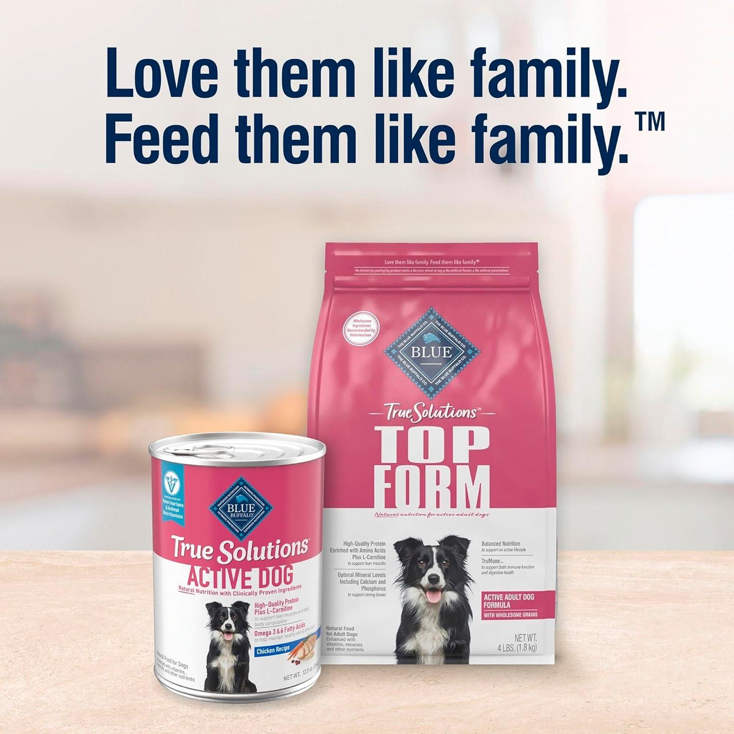 imageBlue Buffalo True Solutions Active Dog Wet Dog Food for Active Adult Dogs Made with Natural Ingredients Chicken 125oz Cans 12 Count