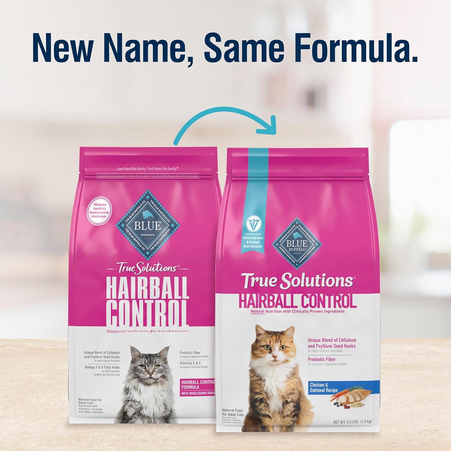 imageBlue Buffalo True Solutions Hairball Control Natural Dry Cat Food for Adult Cats Chicken 11lb Bag