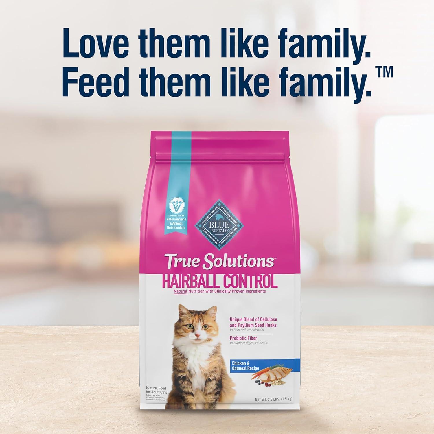 imageBlue Buffalo True Solutions Hairball Control Natural Dry Cat Food for Adult Cats Chicken 11lb Bag