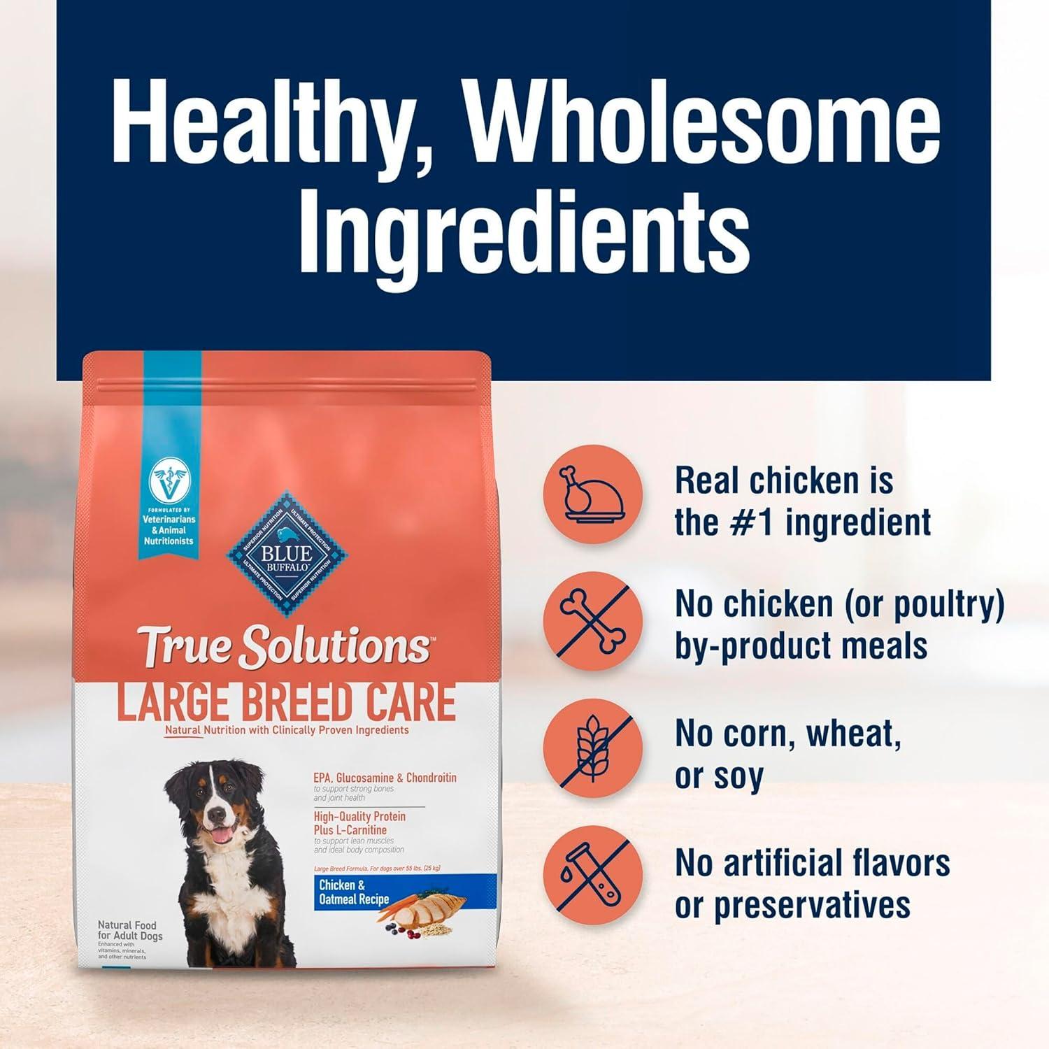 imageBlue Buffalo True Solutions Large Breed Care Natural Dry Dog Food for Adult Large Breed Dogs Chicken 24lb BagChicken
