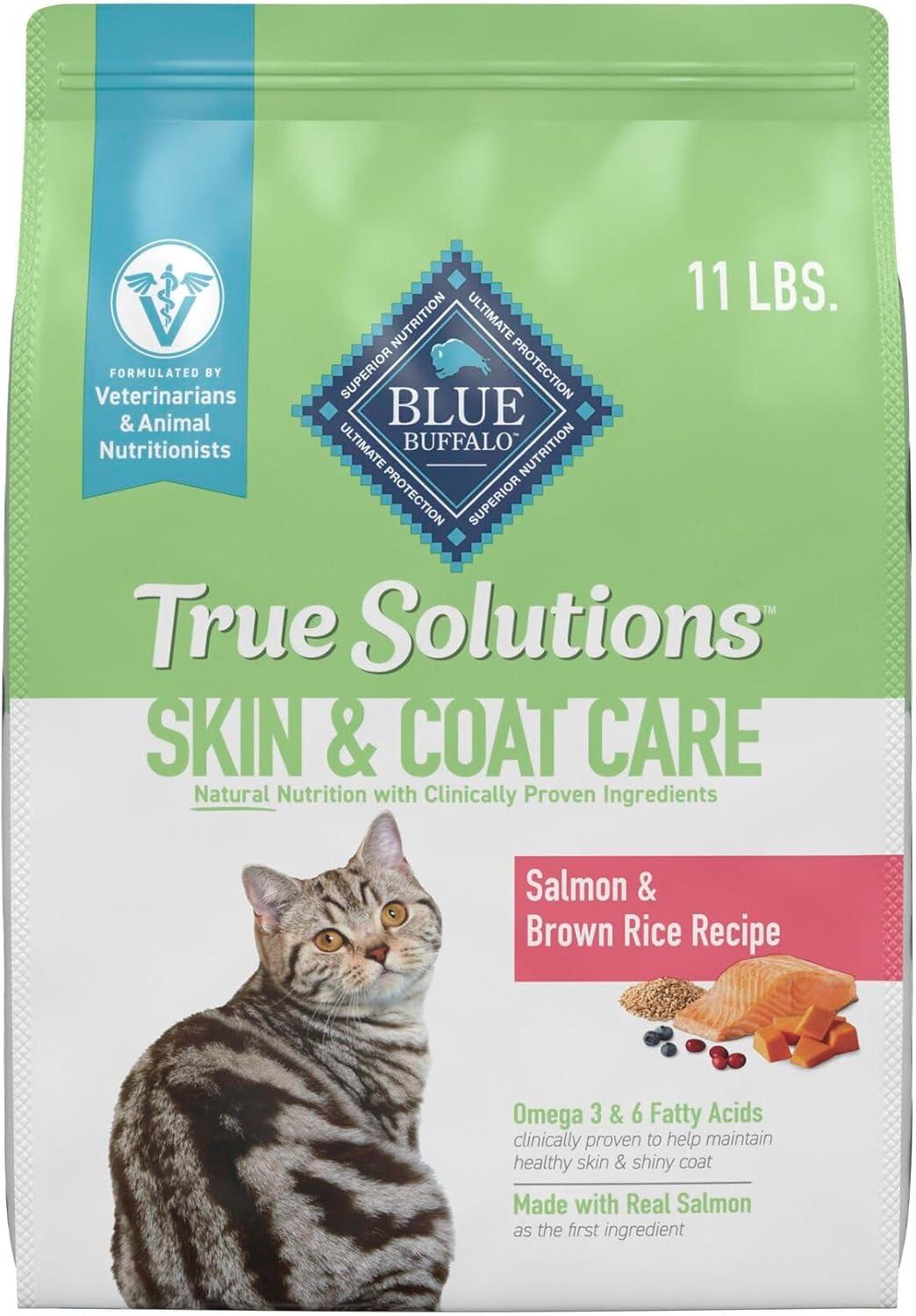imageBlue Buffalo True Solutions Skin amp Coat Care Natural Dry Cat Food for Adult Cats Salmon 35lb BagSalmon