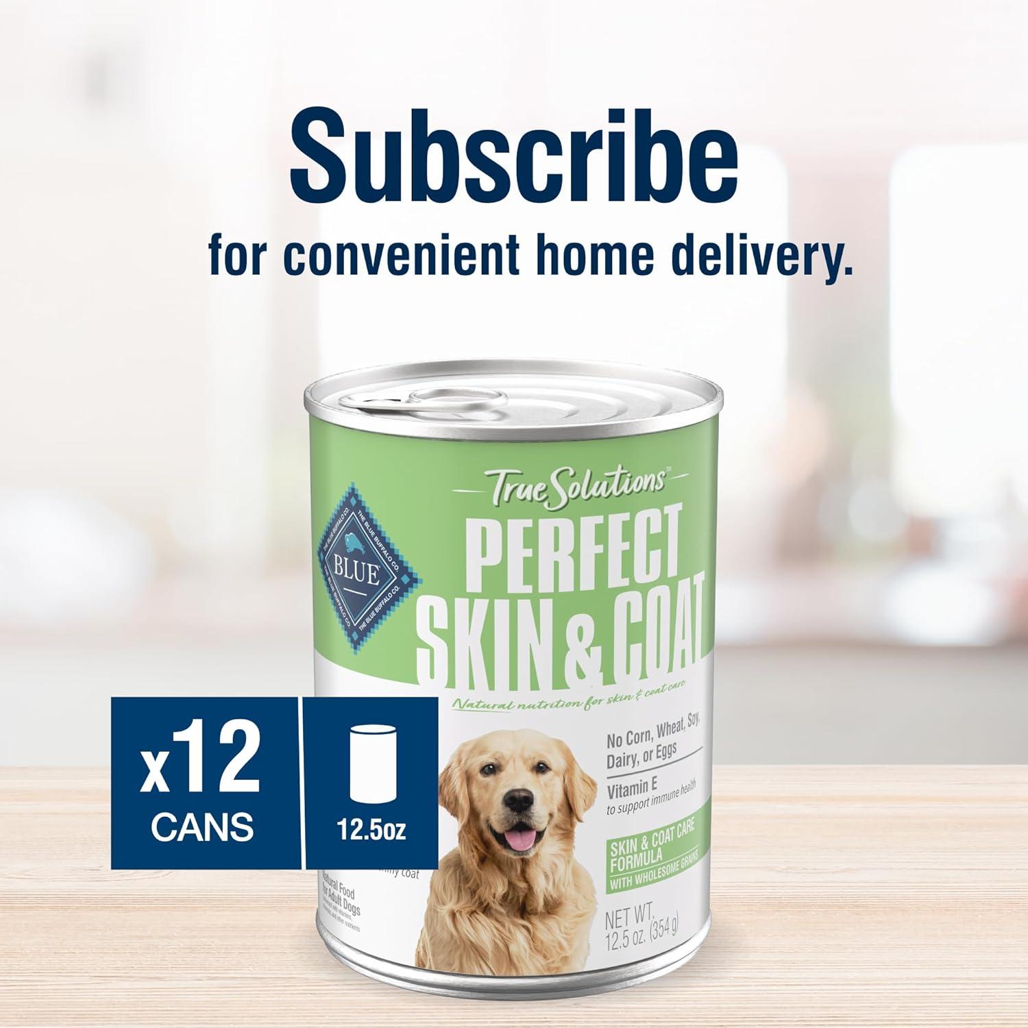 imageBlue Buffalo True Solutions Skin amp Coat Care Wet Dog Food for Adult Dogs Made with Natural Ingredients Whitefish 125oz Cans 12 Count