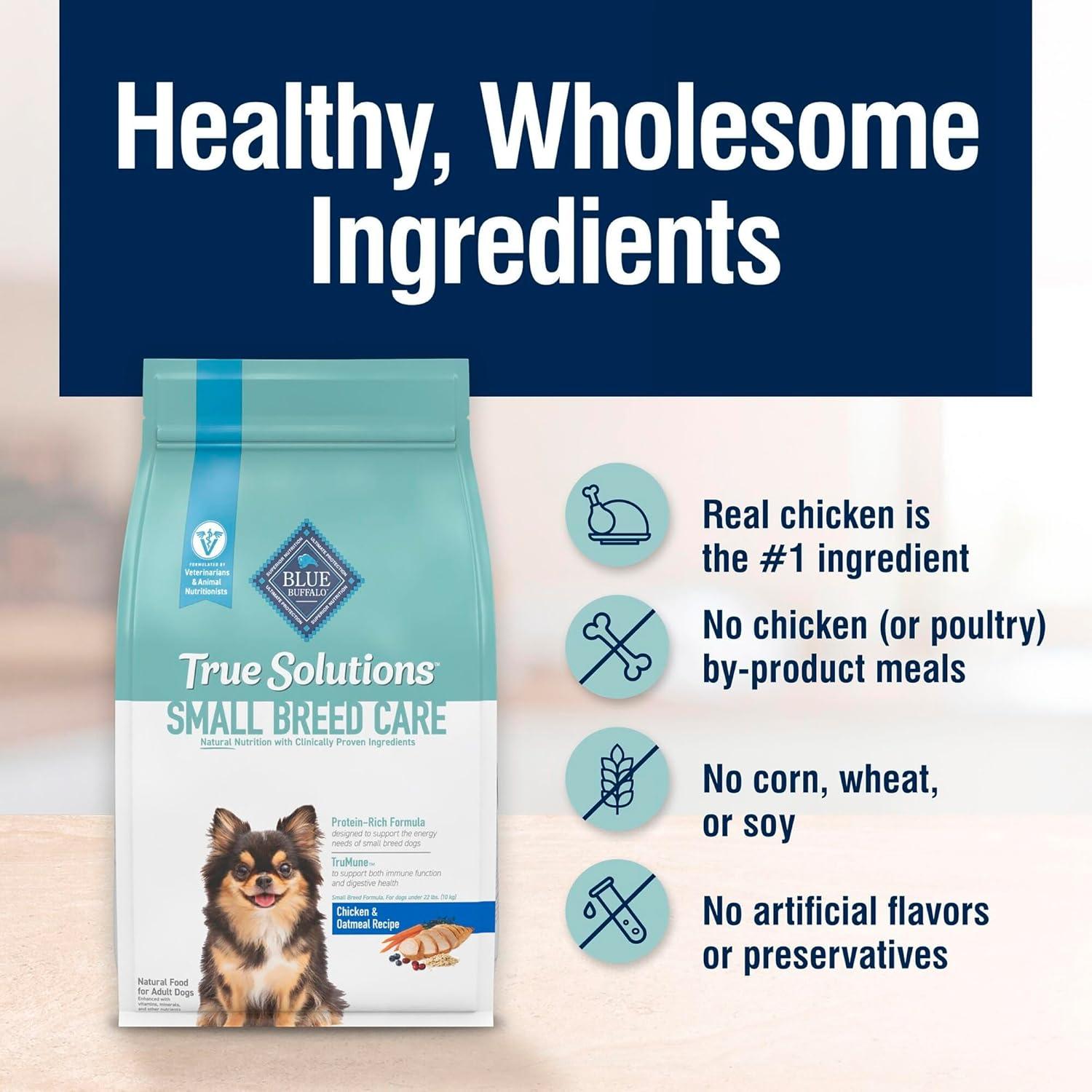 imageBlue Buffalo True Solutions Small Breed Care Natural Dry Dog Food for Adult Small Breed Dogs Chicken 11lb BagChicken