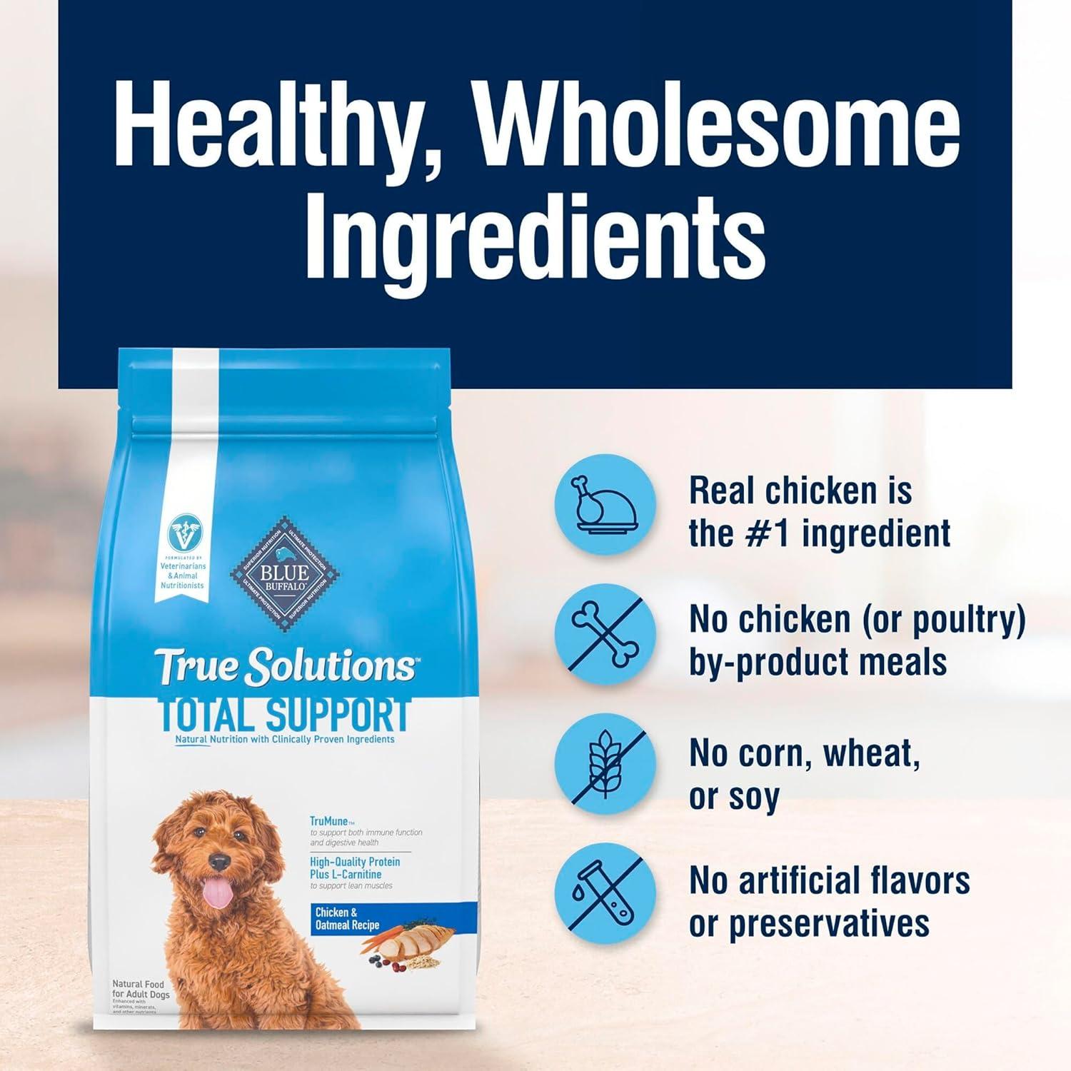 imageBlue Buffalo True Solutions Total Support Natural Dry Dog Food for Adult Dogs Chicken 24lb BagChicken