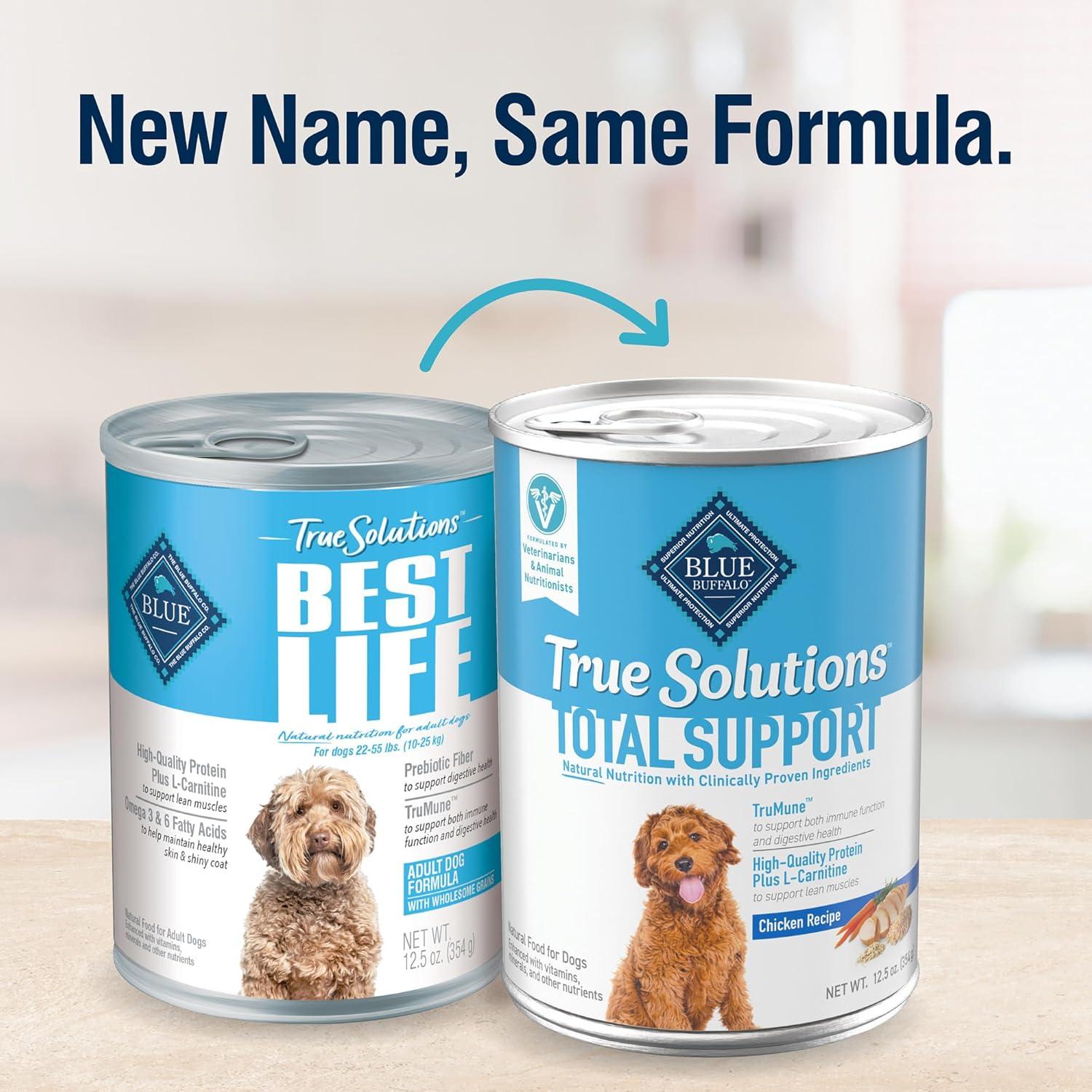 imageBlue Buffalo True Solutions Total Support Wet Dog Food for Adult Dogs Made with Natural Ingredients Chicken 125oz Cans 12 Count