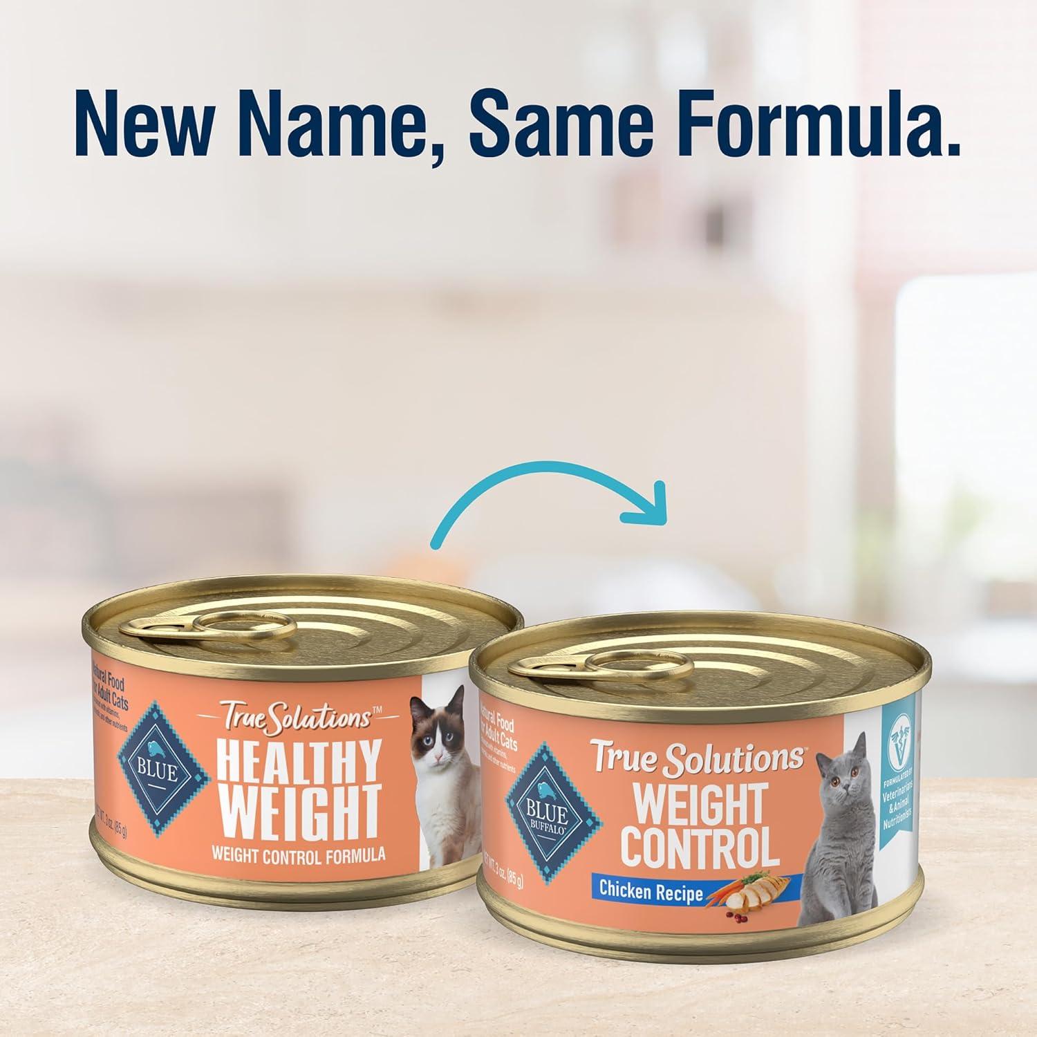imageBlue Buffalo True Solutions Weight Control Wet Cat Food for Adult Cats Made with Natural Ingredients Chicken 3oz Cans 24 Count1 Count Pack of 48