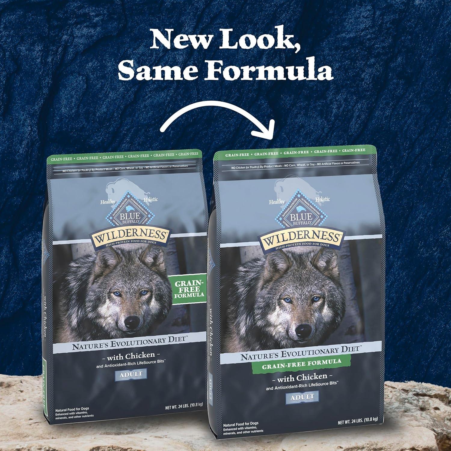 imageBlue Buffalo Wilderness Adult HighProtein Dry Dog Food with Real Chicken GrainFree Made in the USA with Natural Ingredients Chicken 24lb BagChicken Grain Free