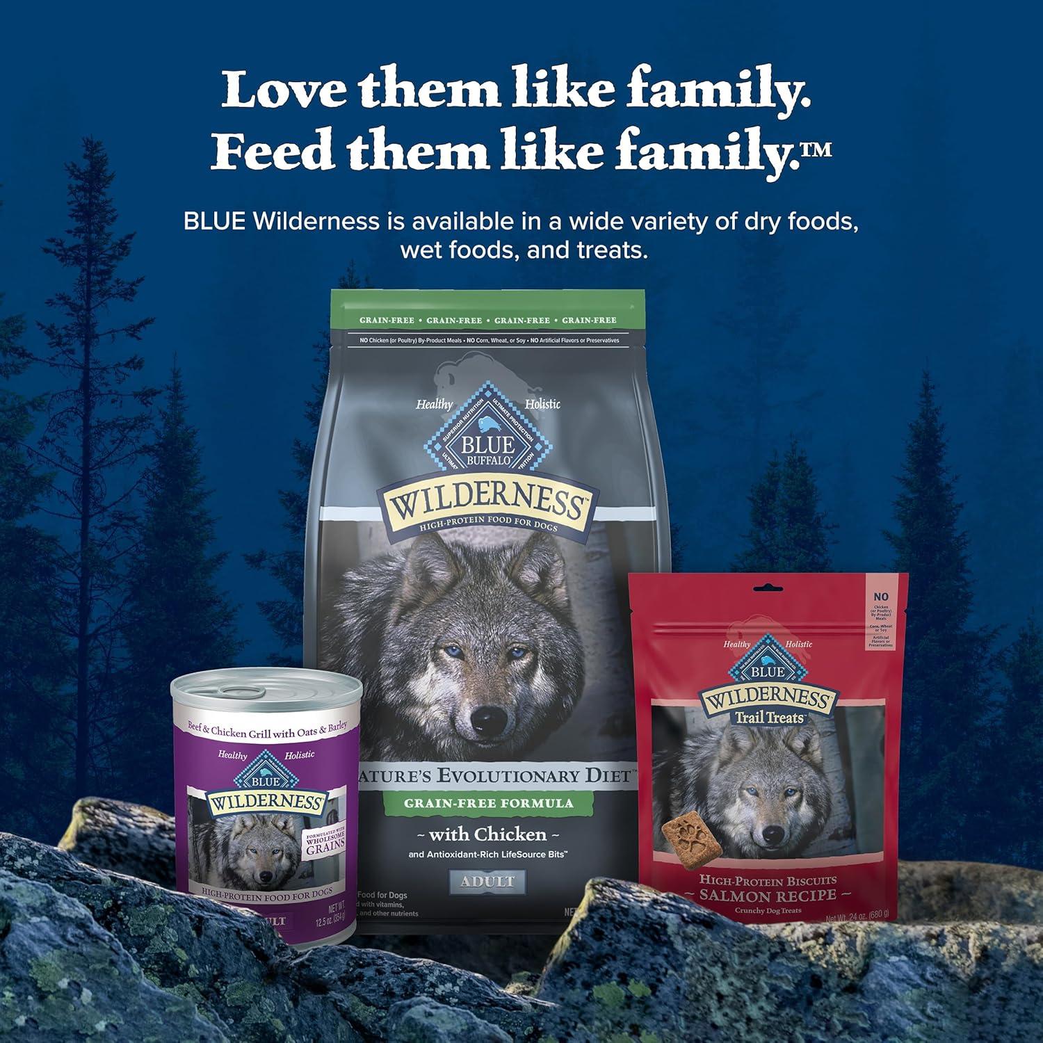 imageBlue Buffalo Wilderness Adult HighProtein Dry Dog Food with Real Chicken GrainFree Made in the USA with Natural Ingredients Chicken 24lb BagChicken Grain Free