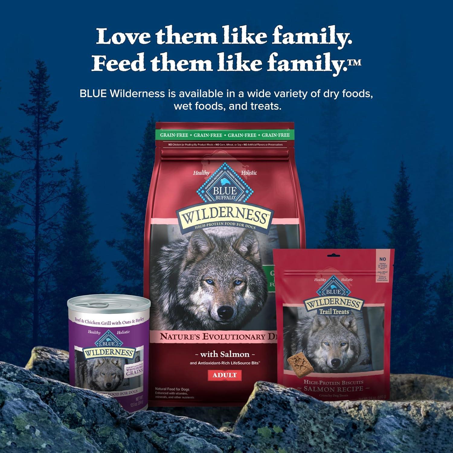 imageBlue Buffalo Wilderness Adult HighProtein Dry Dog Food with Real Chicken GrainFree Made in the USA with Natural Ingredients Chicken 24lb BagSalmon Grain Free