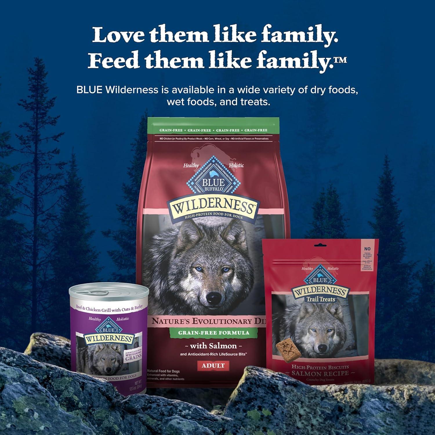 imageBlue Buffalo Wilderness Adult HighProtein Dry Dog Food with Real Chicken GrainFree Made in the USA with Natural Ingredients Chicken 24lb BagSalmon Grain Free