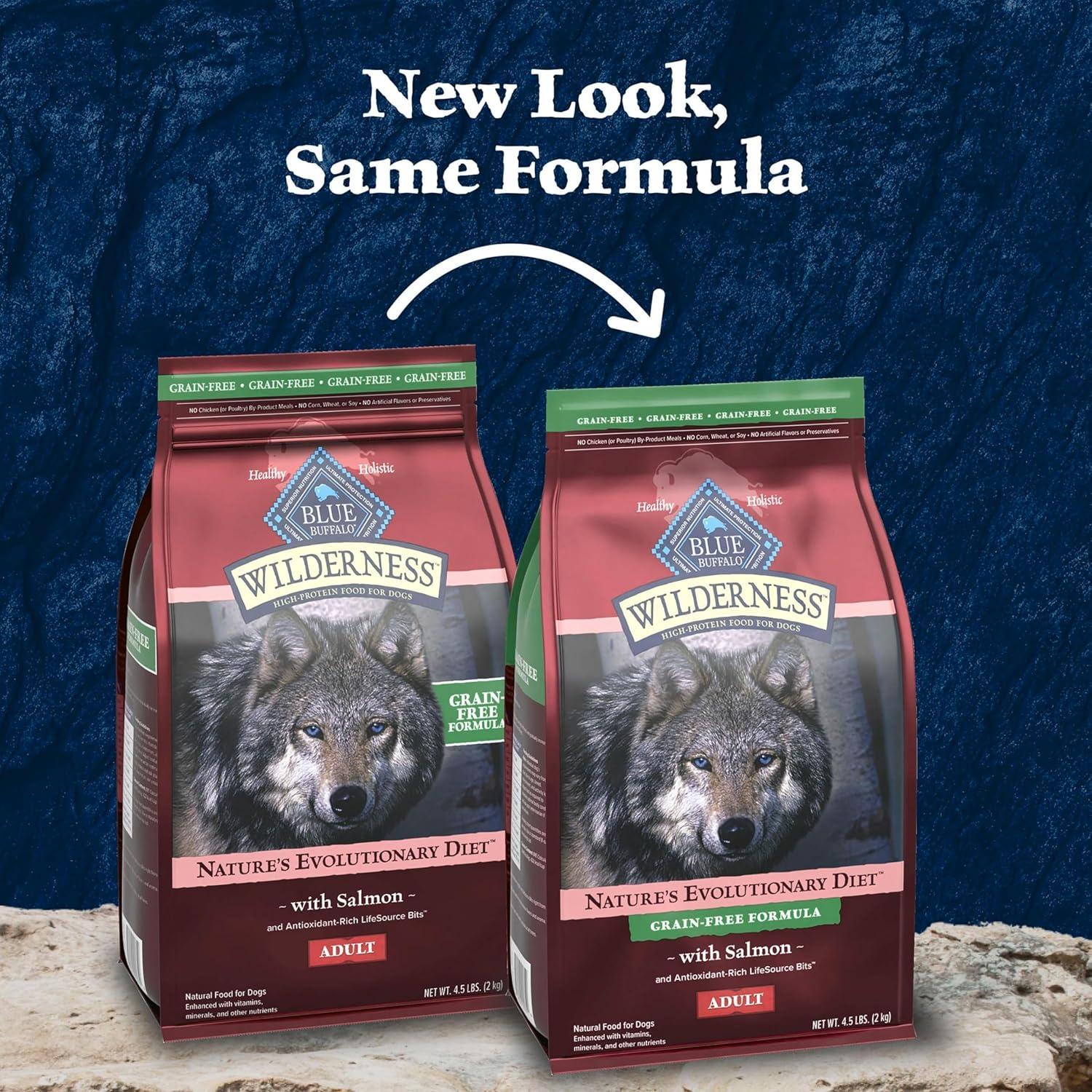 imageBlue Buffalo Wilderness Adult HighProtein Dry Dog Food with Real Chicken GrainFree Made in the USA with Natural Ingredients Chicken 24lb BagSalmon Grain Free