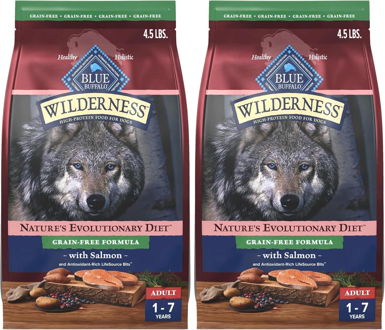 imageBlue Buffalo Wilderness Adult HighProtein Dry Dog Food with Real Chicken GrainFree Made in the USA with Natural Ingredients Chicken 24lb BagSalmon Grain Free