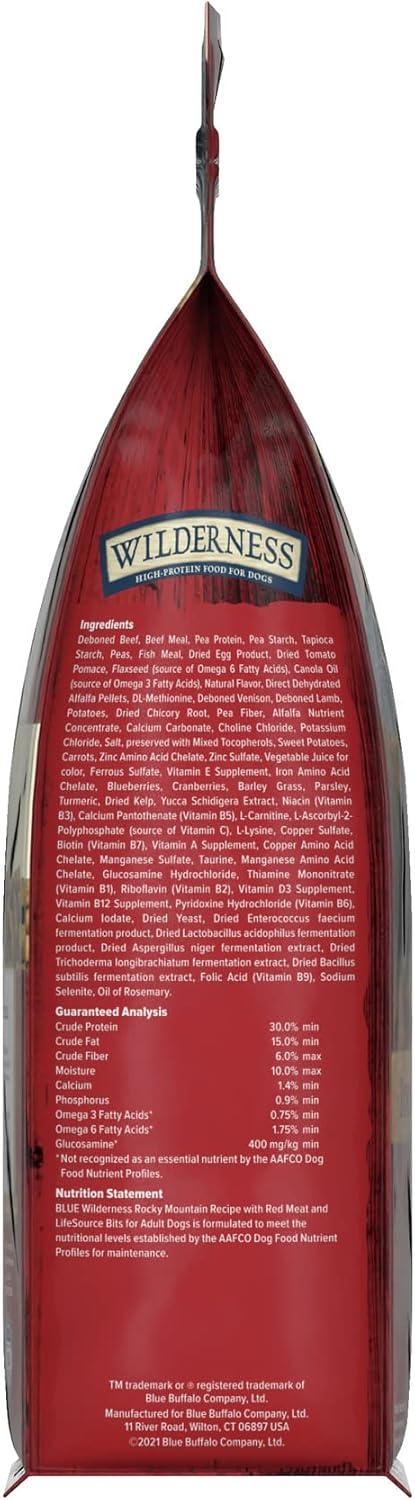 imageBlue Buffalo Wilderness Adult HighProtein Dry Dog Food with Real Salmon GrainFree Made in the USA with Natural Ingredients Salmon 24lb BagRed Meat