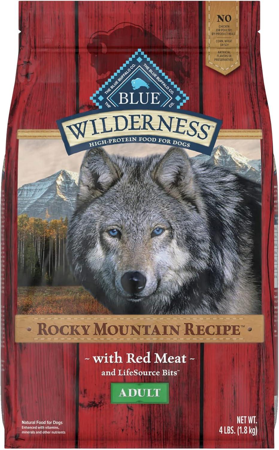 imageBlue Buffalo Wilderness Adult HighProtein Dry Dog Food with Real Salmon GrainFree Made in the USA with Natural Ingredients Salmon 24lb BagRed Meat
