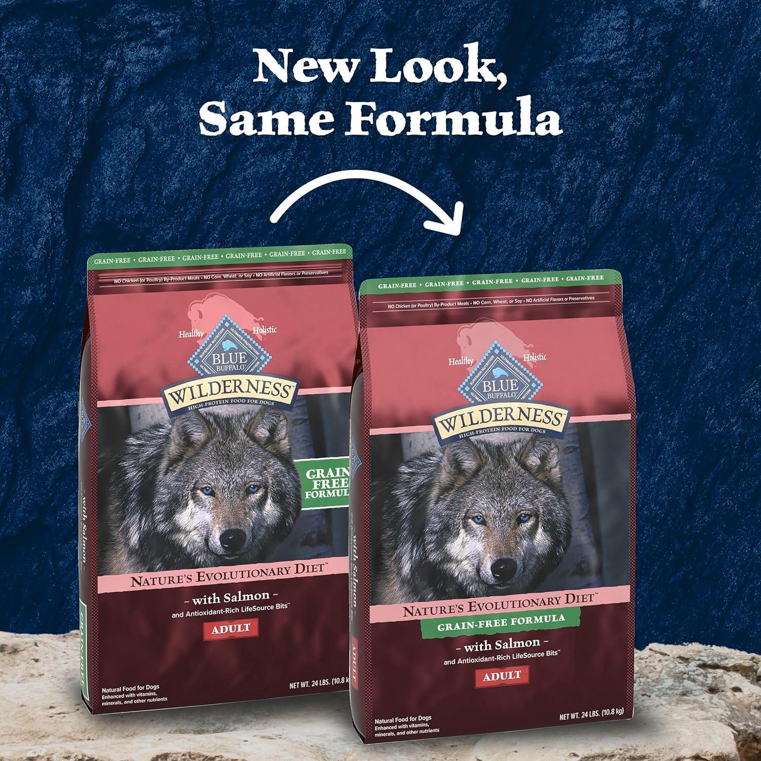 imageBlue Buffalo Wilderness Adult HighProtein Dry Dog Food with Real Salmon GrainFree Made in the USA with Natural Ingredients Salmon 24lb BagSalmon