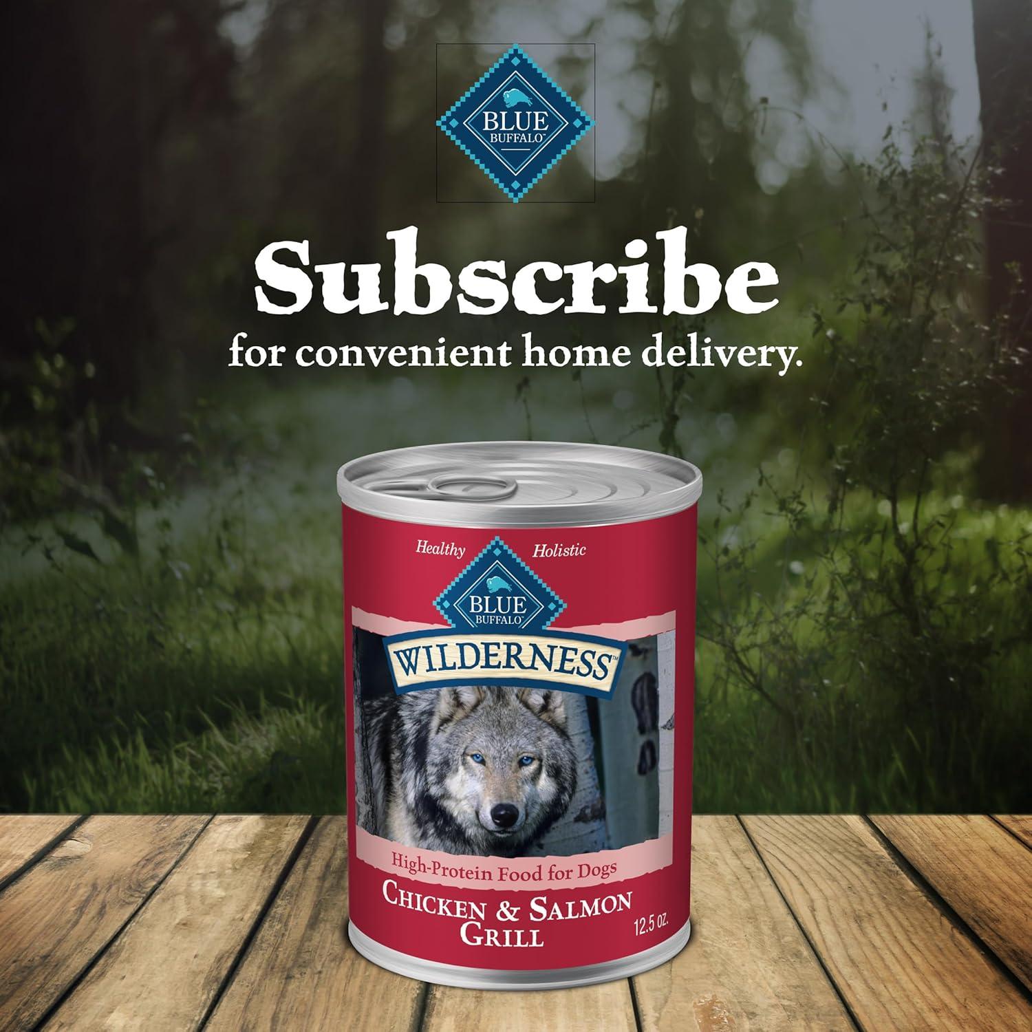 imageBlue Buffalo Wilderness Adult Wet Dog Food HighProtein amp GrainFree Made with Natural Ingredients Salmon amp Chicken Grill 125oz Cans 12 CountSalmon Chicken