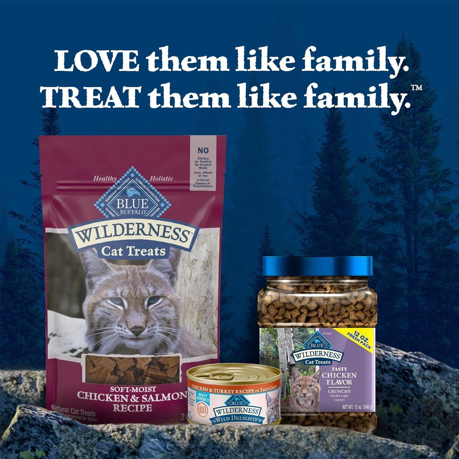 imageBlue Buffalo Wilderness Grain Free SoftMoist Chicken amp Salmon Cat Treats 2oz BagChicken Salmon