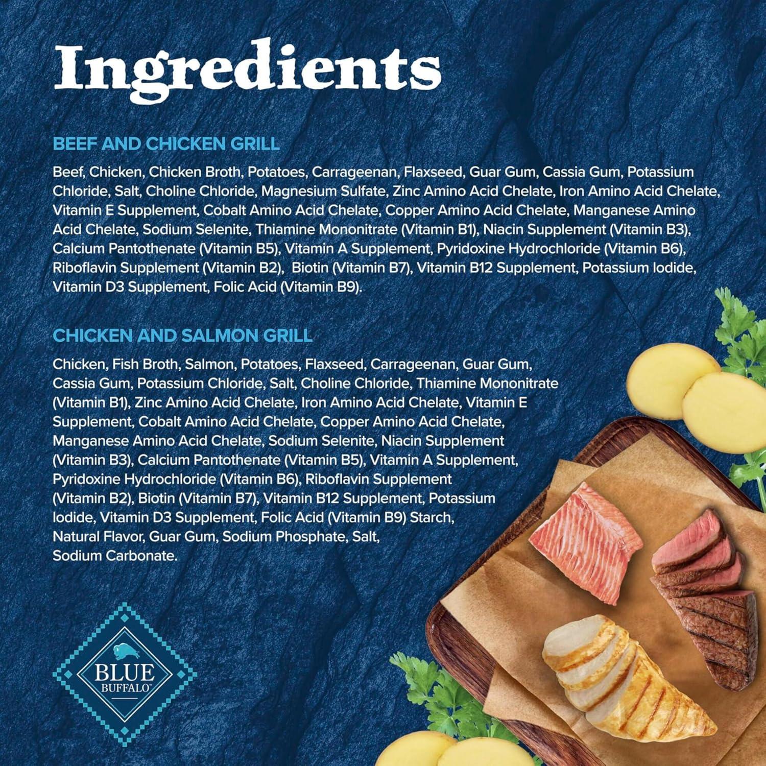imageBlue Buffalo Wilderness High Protein Beef and Chicken amp Salmon and Chicken Wet Dog Food Variety Pack for Adult Dogs GrainFree 125 oz Cans 6 Pack125 Ounce Pack of 6