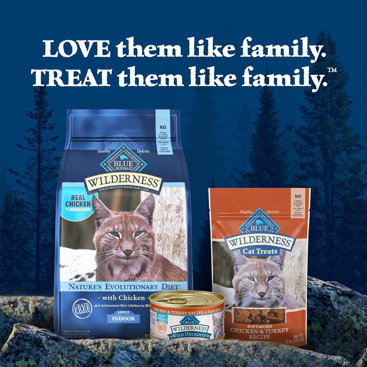 imageBlue Buffalo Wilderness High Protein Crunchy Cat Treats Made with Natural Ingredients Tasty Trout 2oz Bag Pack of 12Chicken Turkey