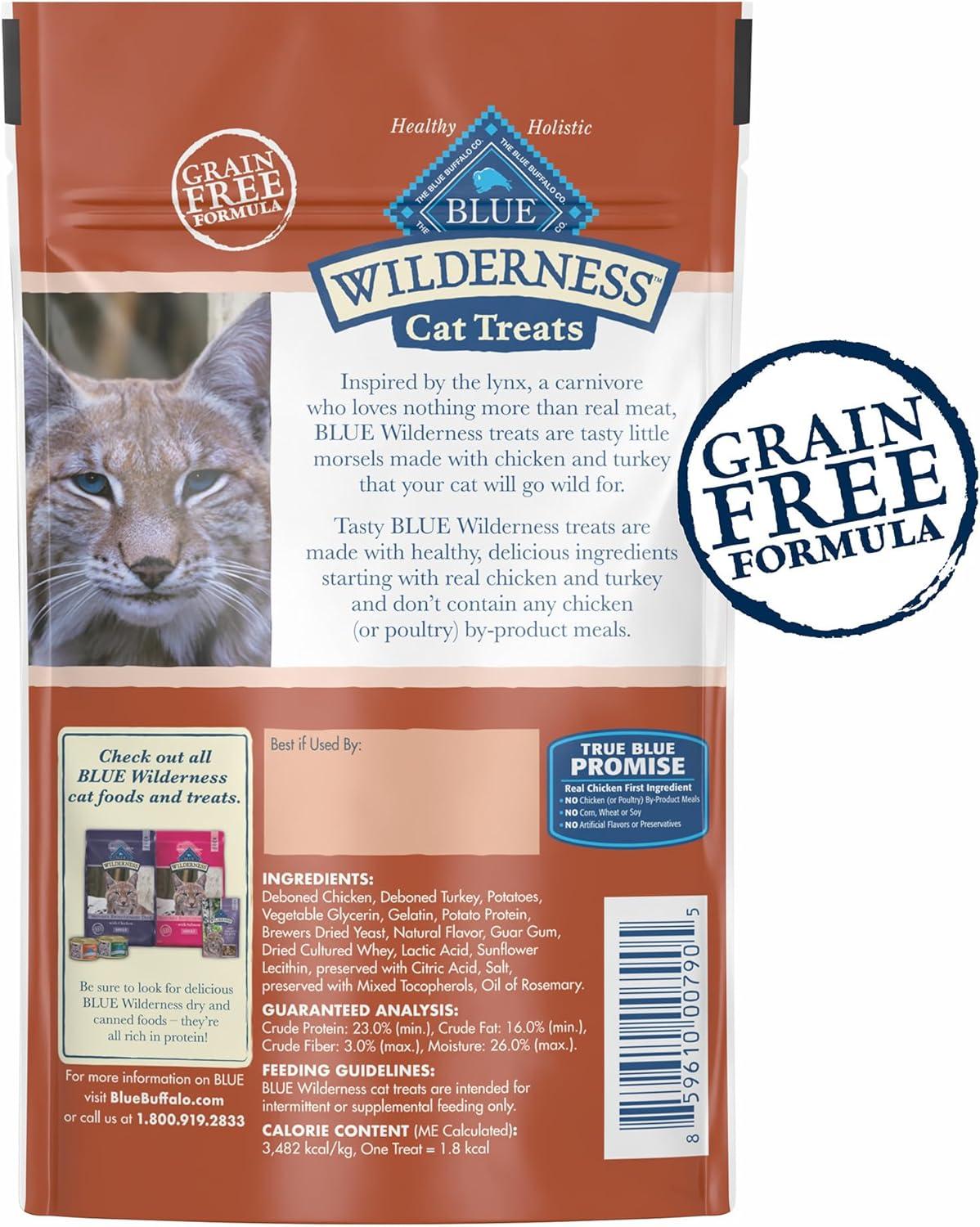 imageBlue Buffalo Wilderness High Protein Crunchy Cat Treats Made with Natural Ingredients Tasty Trout 2oz Bag Pack of 12Chicken Turkey