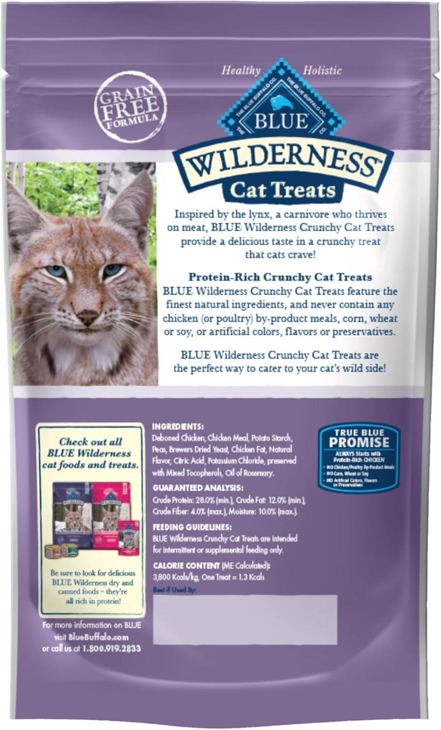imageBlue Buffalo Wilderness High Protein Crunchy Cat Treats Made with Natural Ingredients Tasty Trout 2oz Bag Pack of 12Chicken