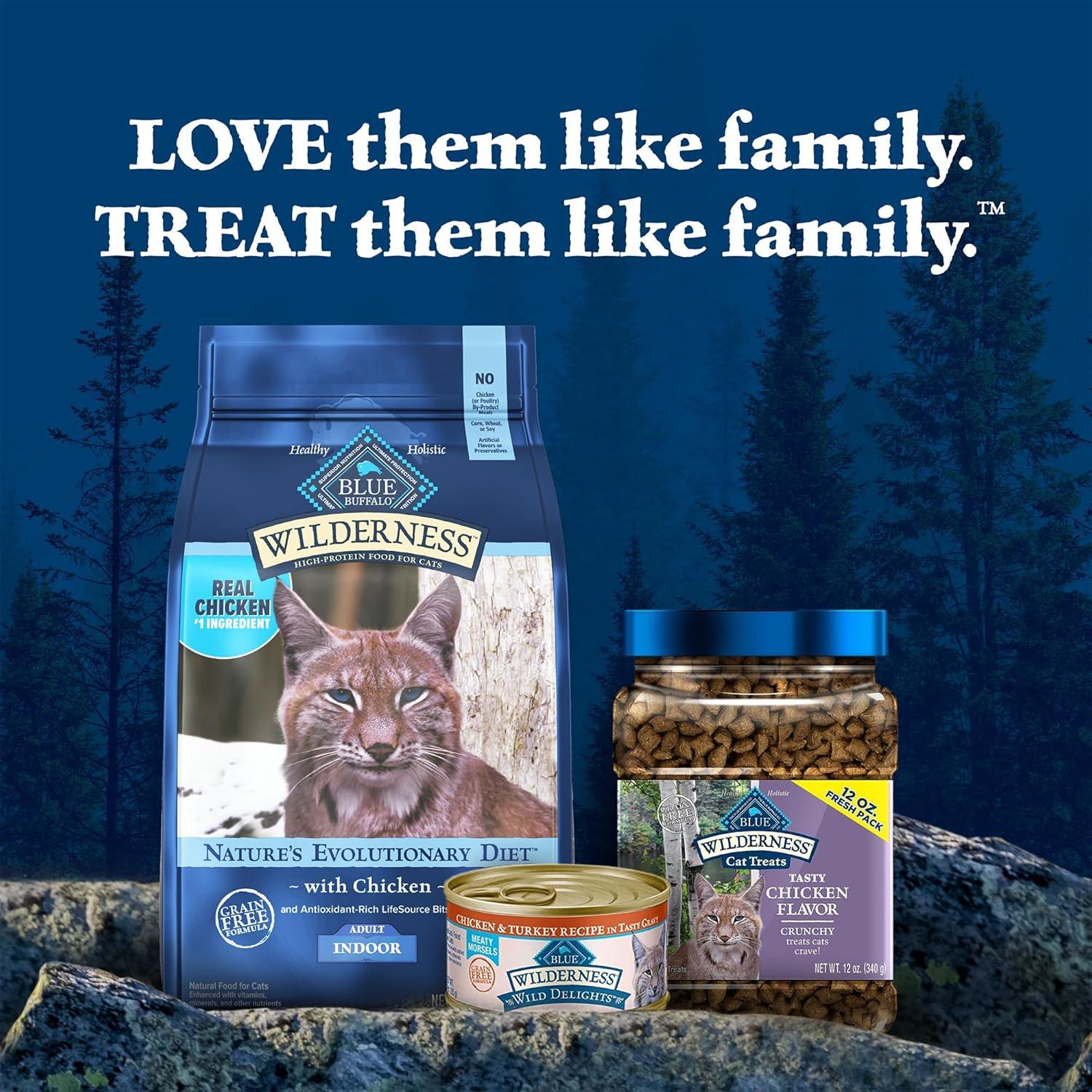 imageBlue Buffalo Wilderness High Protein Crunchy Cat Treats Made with Natural Ingredients Tasty Trout 2oz Bag Pack of 12Chicken