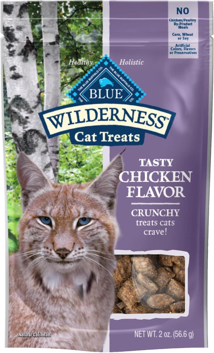 imageBlue Buffalo Wilderness High Protein Crunchy Cat Treats Made with Natural Ingredients Tasty Trout 2oz Bag Pack of 12Chicken