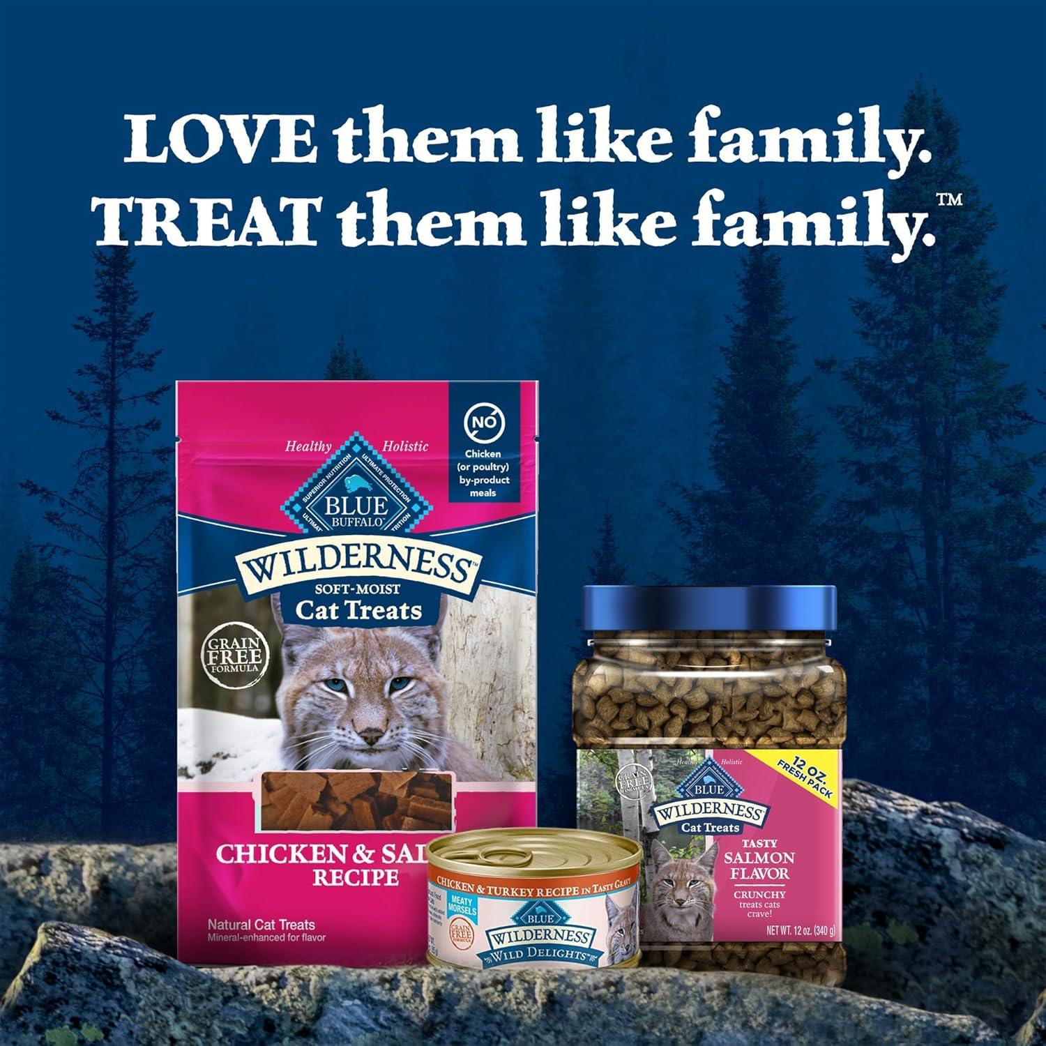 imageBlue Buffalo Wilderness High Protein Crunchy Cat Treats Made with Natural Ingredients Tasty Trout 2oz Bag Pack of 12Salmon