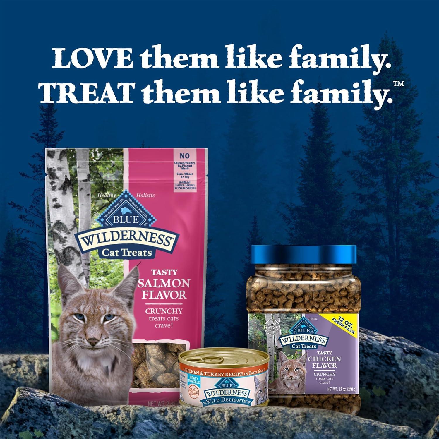 imageBlue Buffalo Wilderness High Protein Crunchy Cat Treats Made with Natural Ingredients Tasty Trout 2oz Bag Pack of 12Salmon