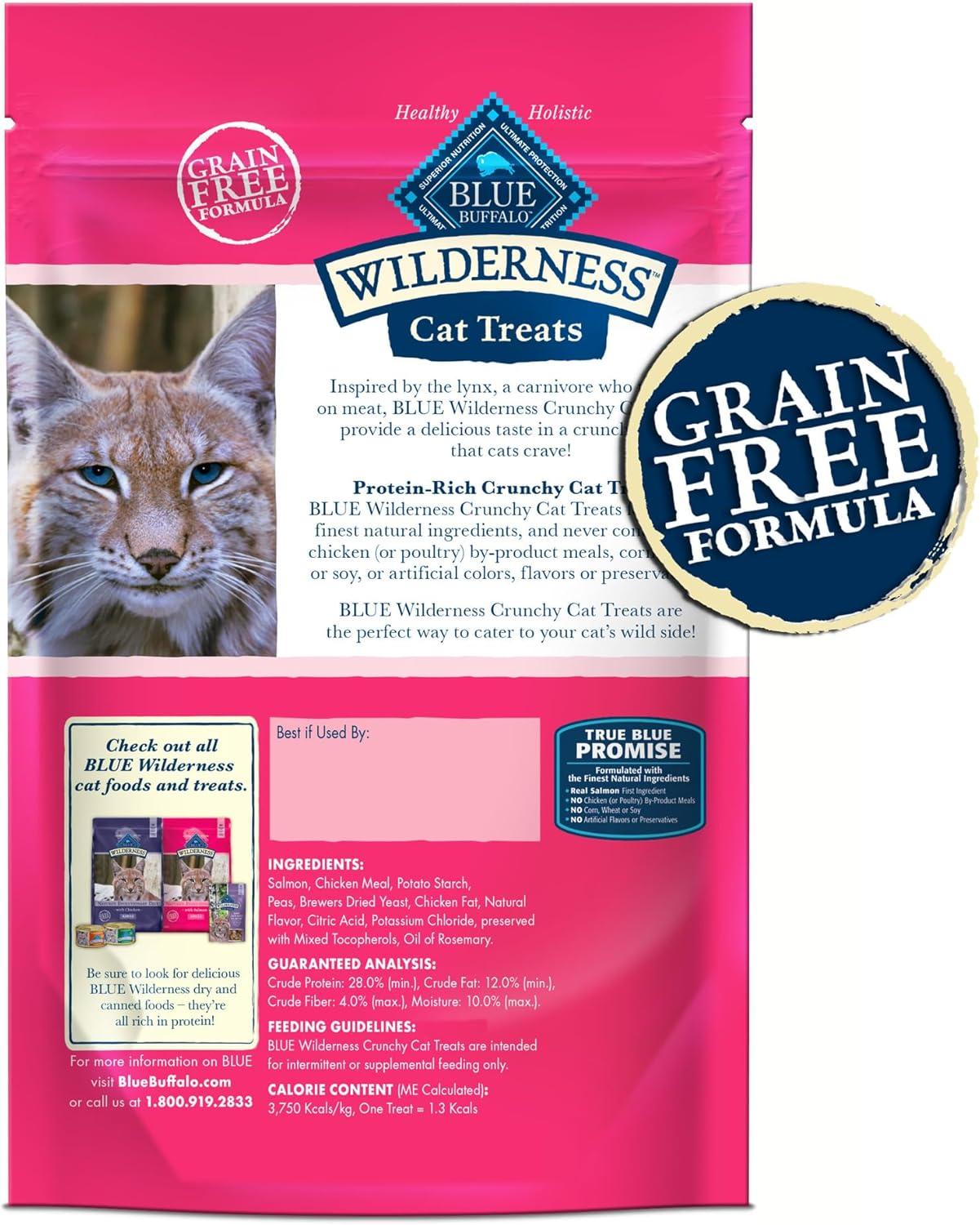 imageBlue Buffalo Wilderness High Protein Crunchy Cat Treats Made with Natural Ingredients Tasty Trout 2oz Bag Pack of 12Salmon